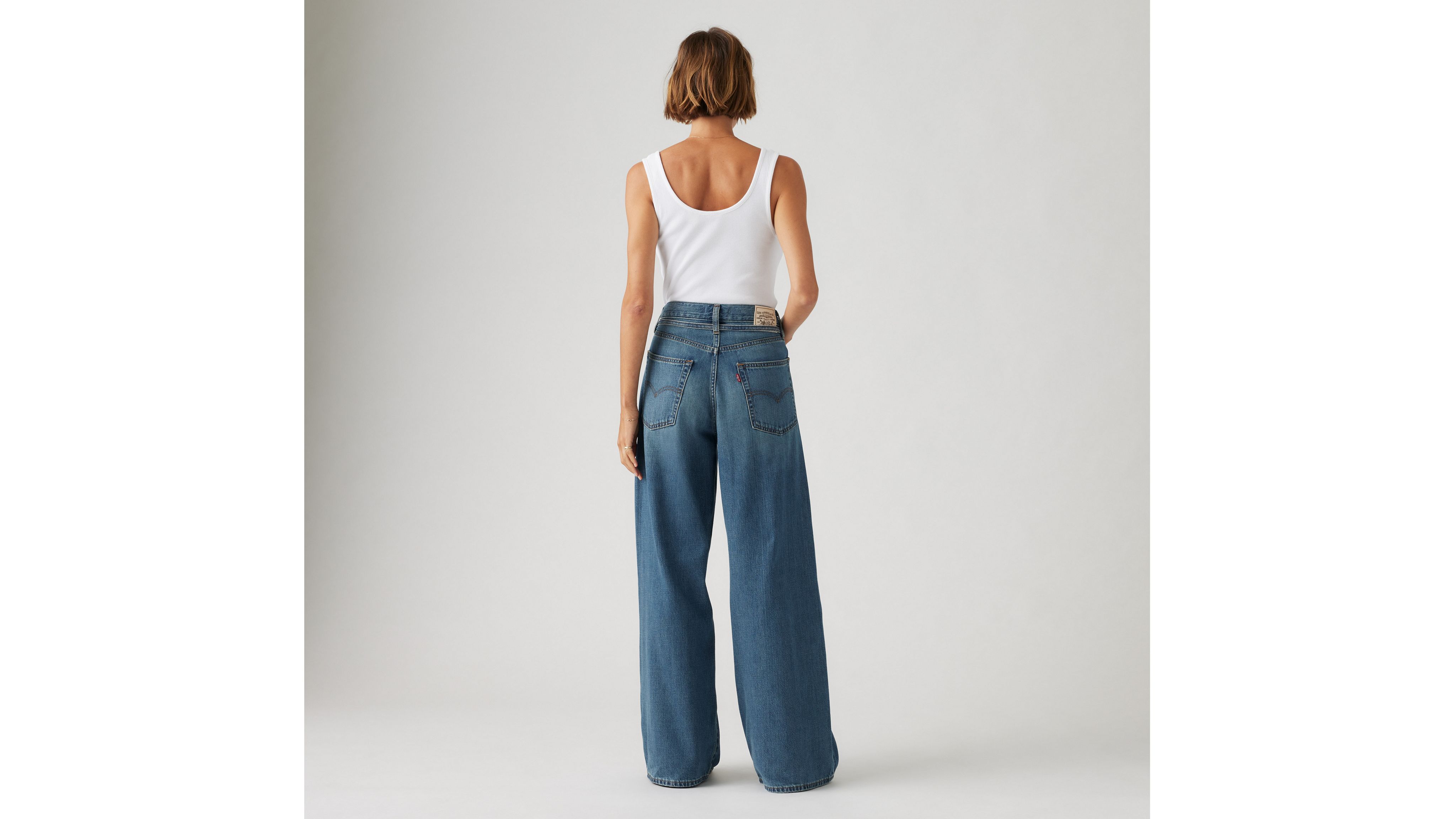 Shop Levi's Xl Straight Linen+ Denim Jeans In Stop Flaxing