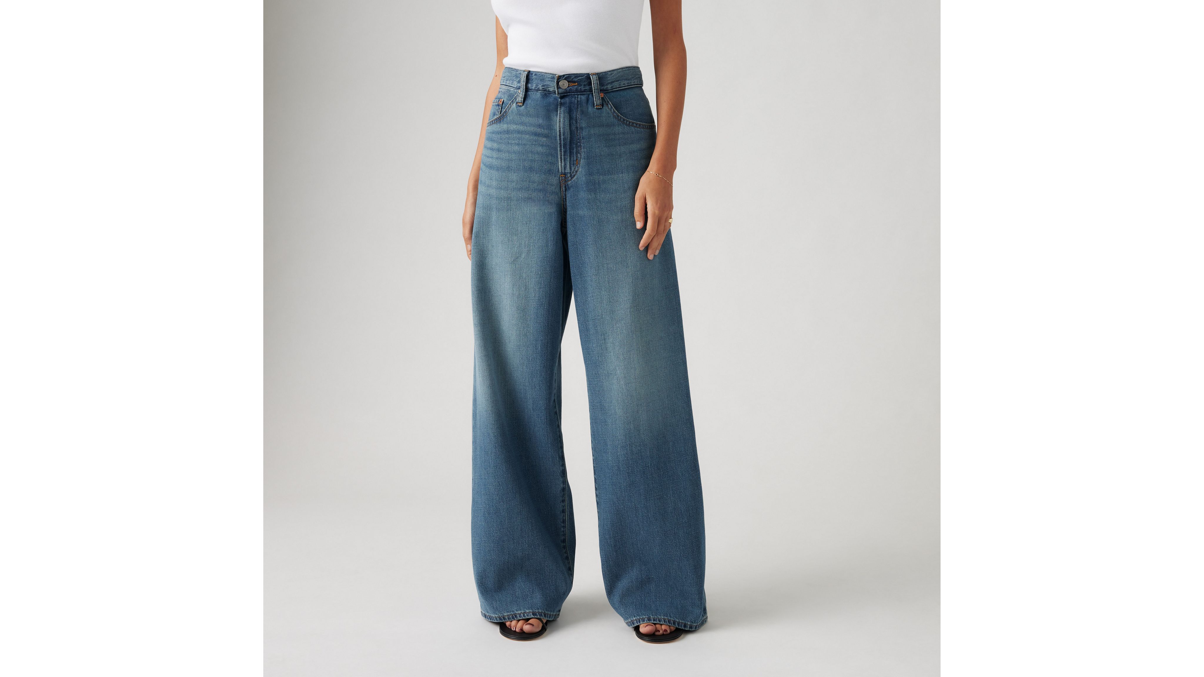 Shop Levi's Xl Straight Linen+ Denim Jeans In Stop Flaxing