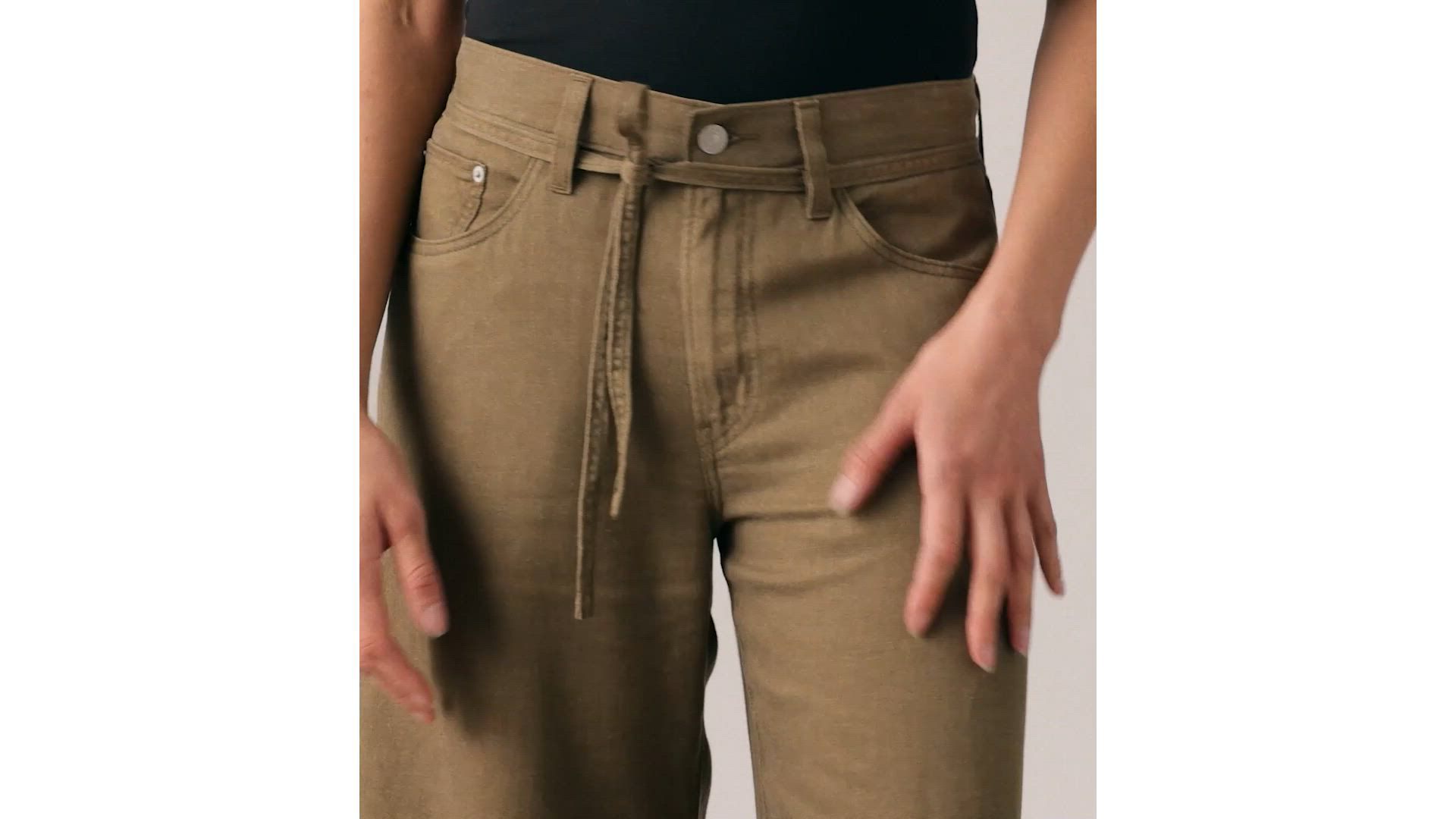 XL Baggy Straight Linen Blend Women's Pants 1