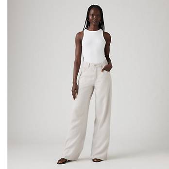Xl Baggy Straight Linen Blend Women's Pants - Grey | Levi's® US Xl Baggy Straight Linen Blend Women's Pants - Grey | Levi's® US