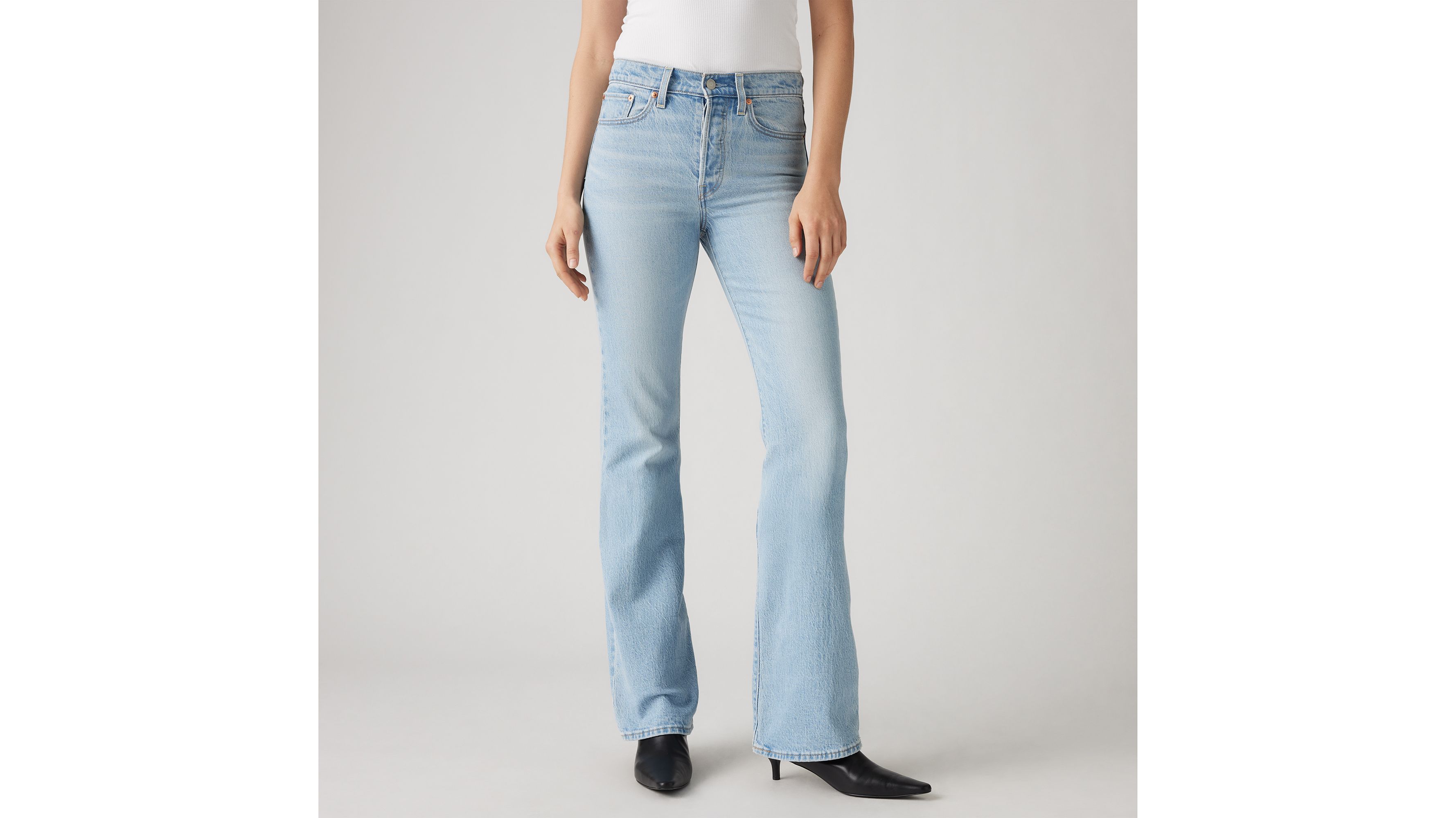 Levi's 726 High-rise Flare Flip Through Flare Jean In Light Wash