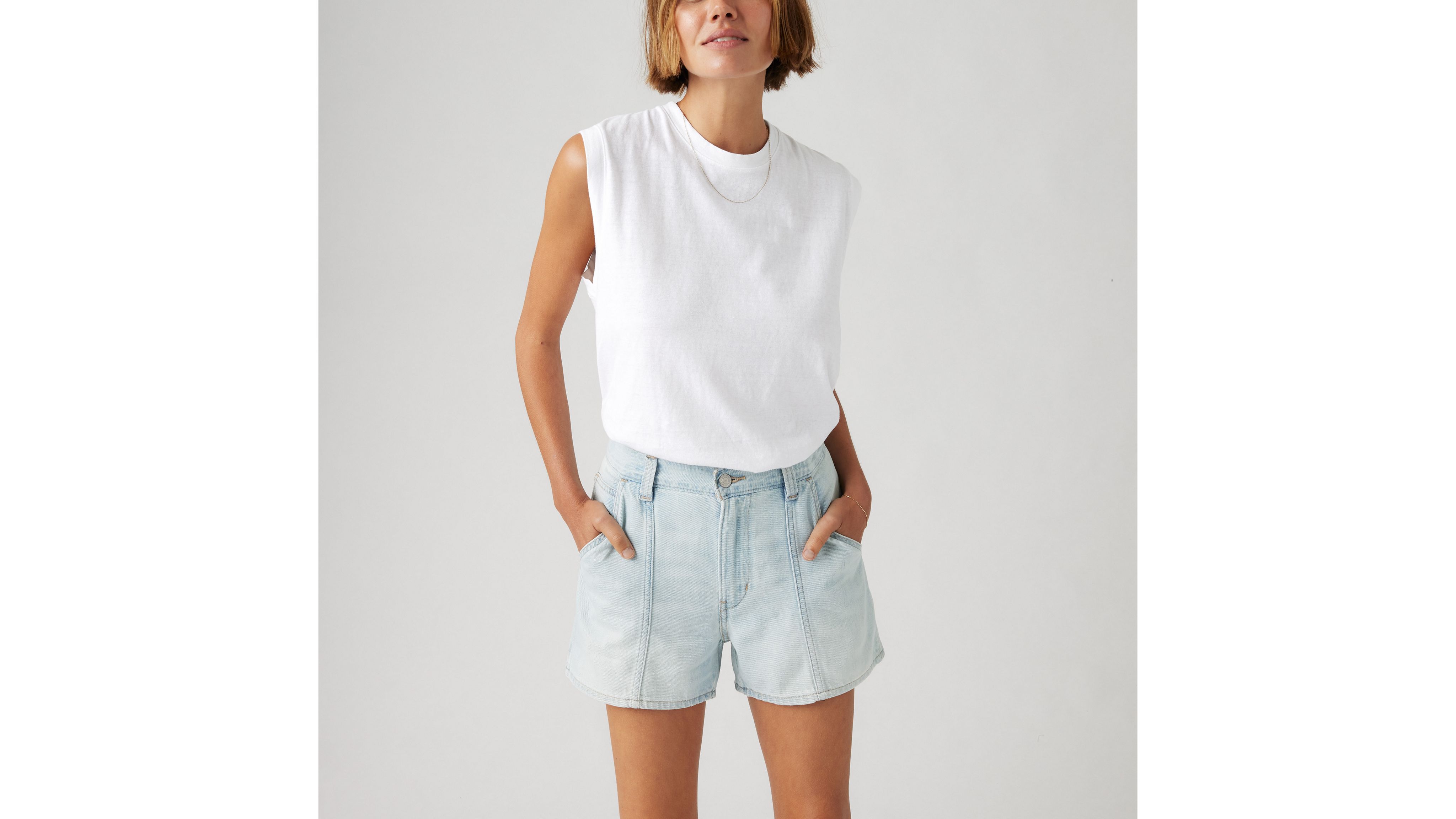 Levi's Linen+ Denim Lightweight Carpenter Women's Shorts 30 In Luxury Trip Short