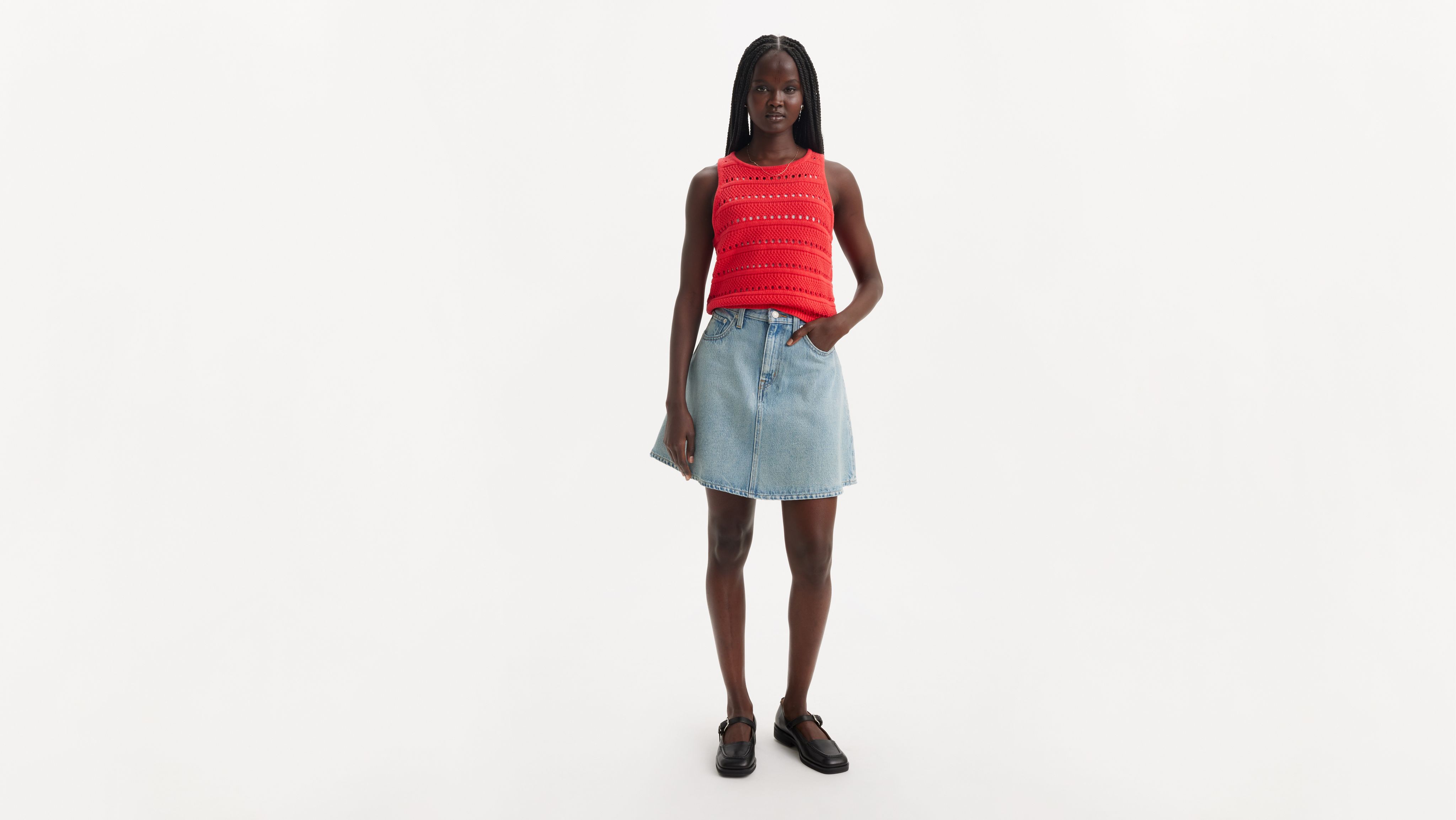 Levi's Mini Flounce Skirt In Blue