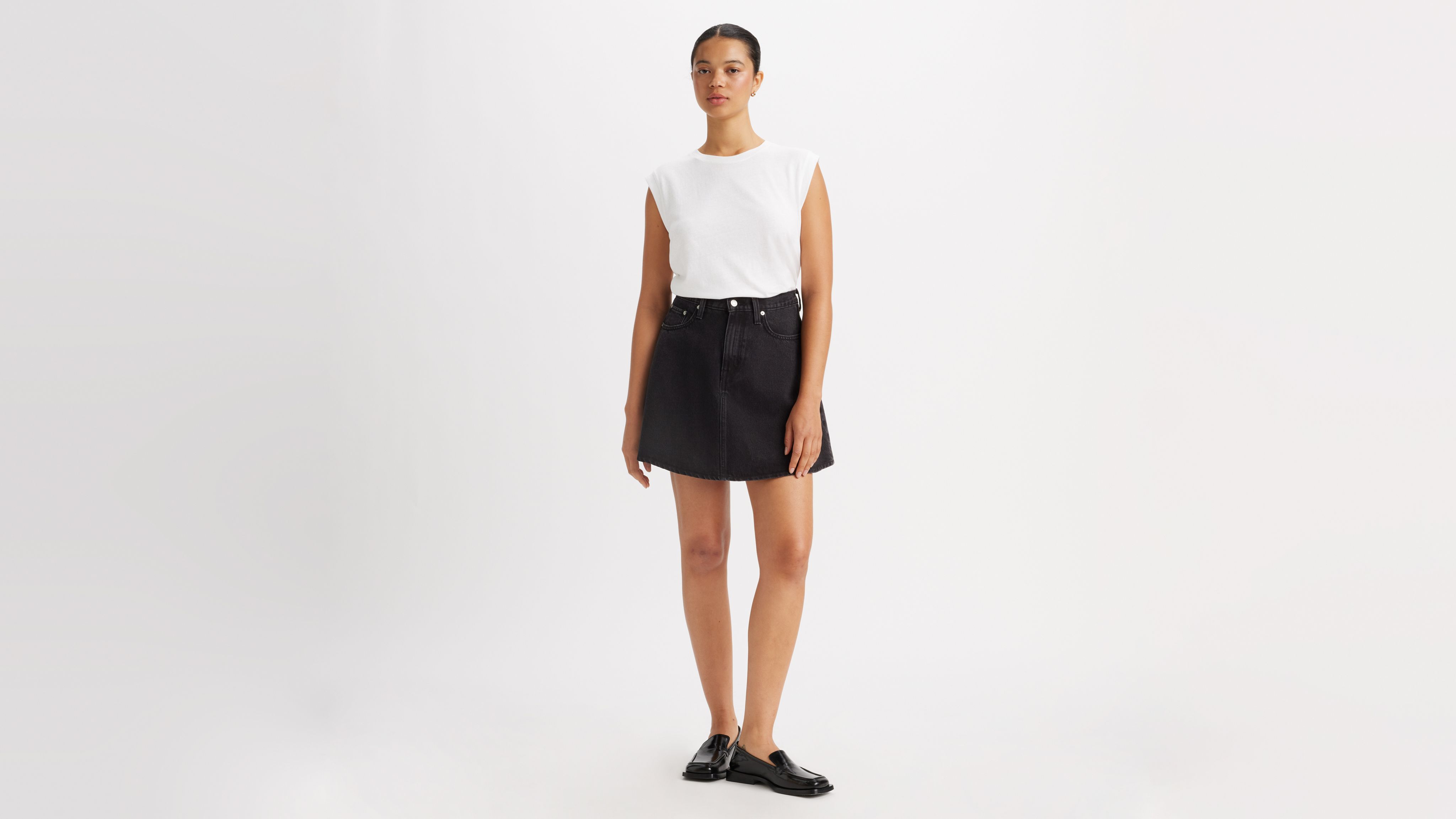 【送料&関税込】Levi's Black Cotton Mini Skirt Levi's Black Cotton Mini Skirt | ModeSens