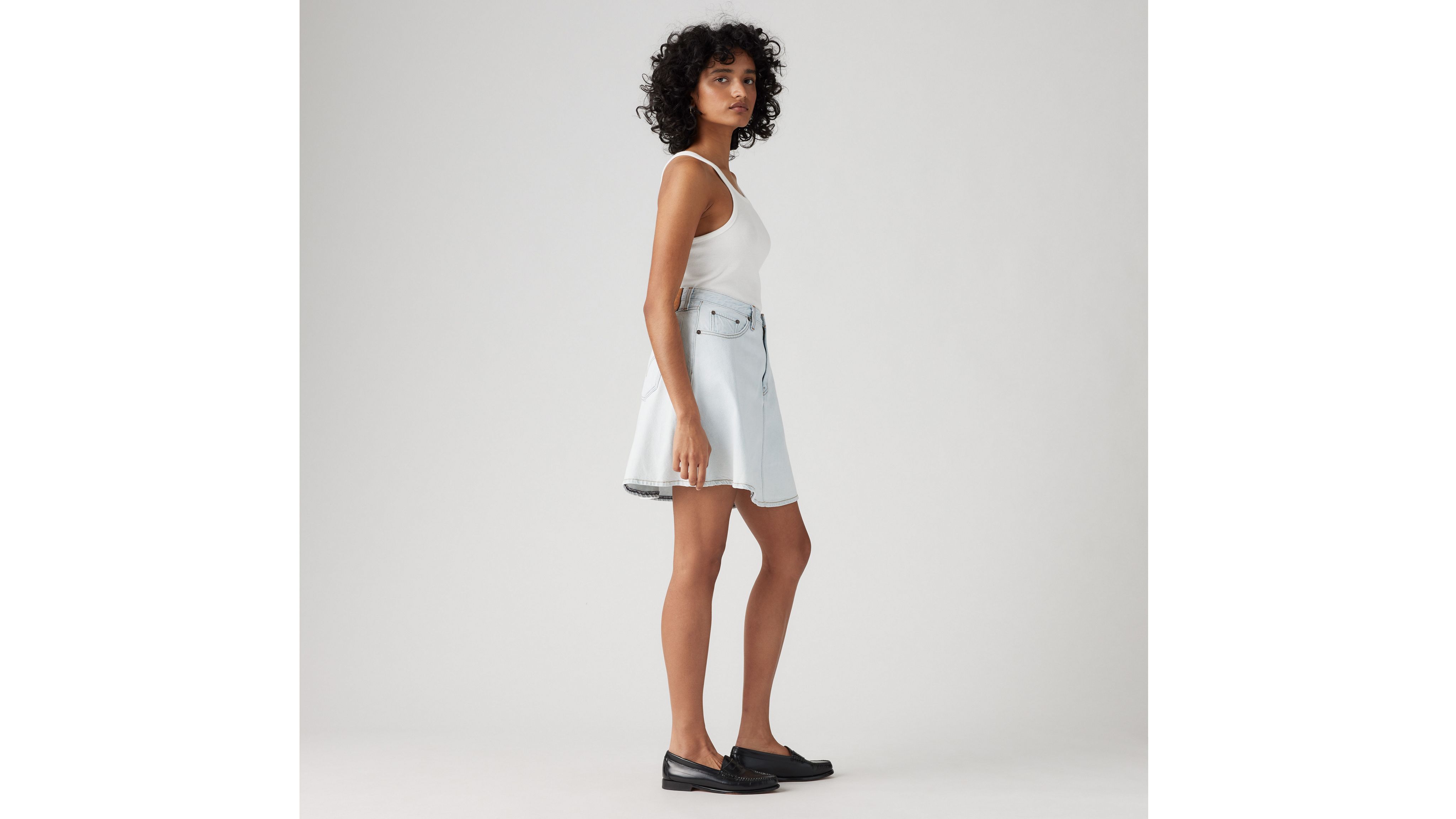 Levi's Mini Flounce Skirt In Crane Pond