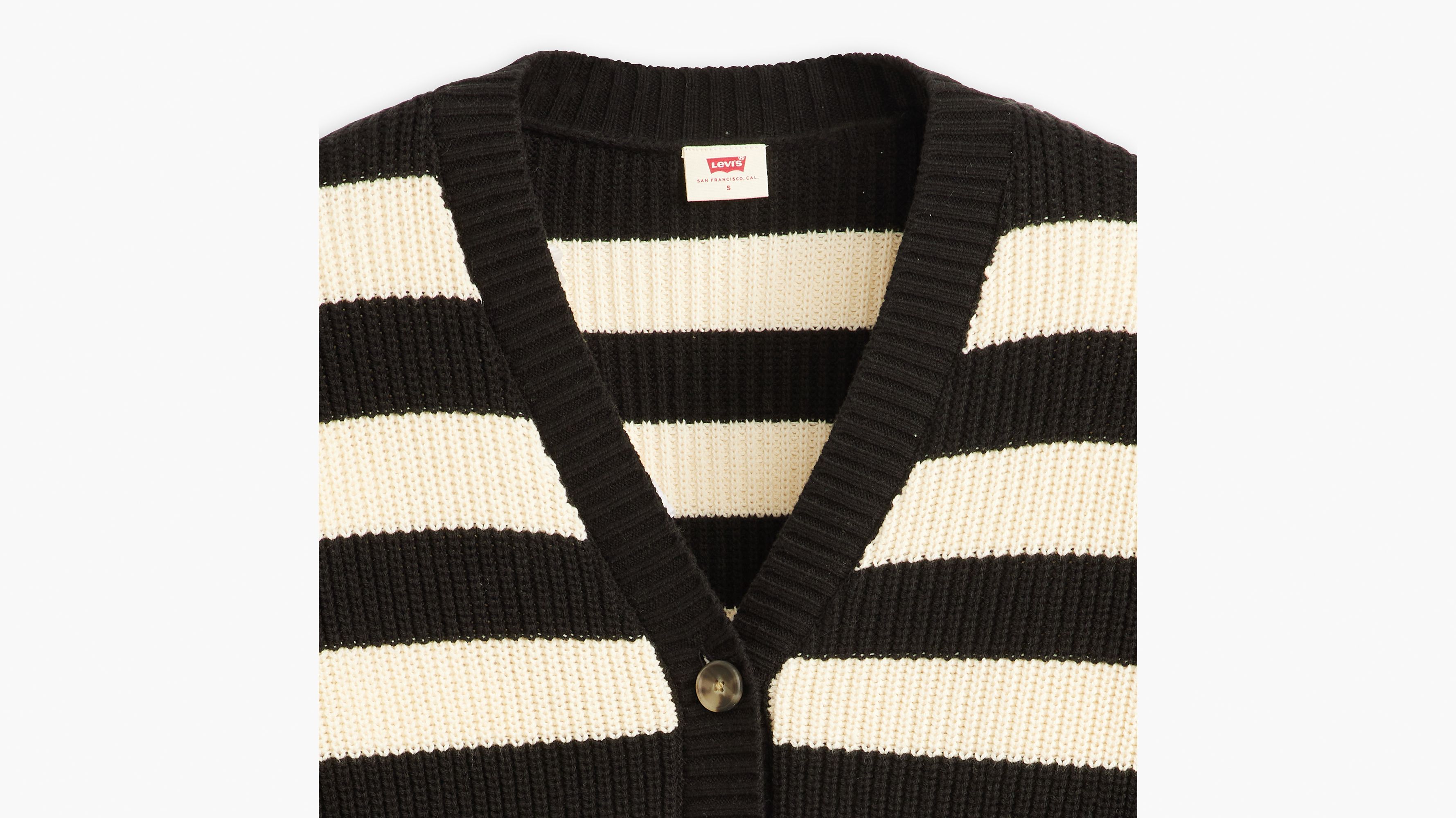 Shop Levi's Snowflake Cardigan In Butterfly Stripe Caviar
