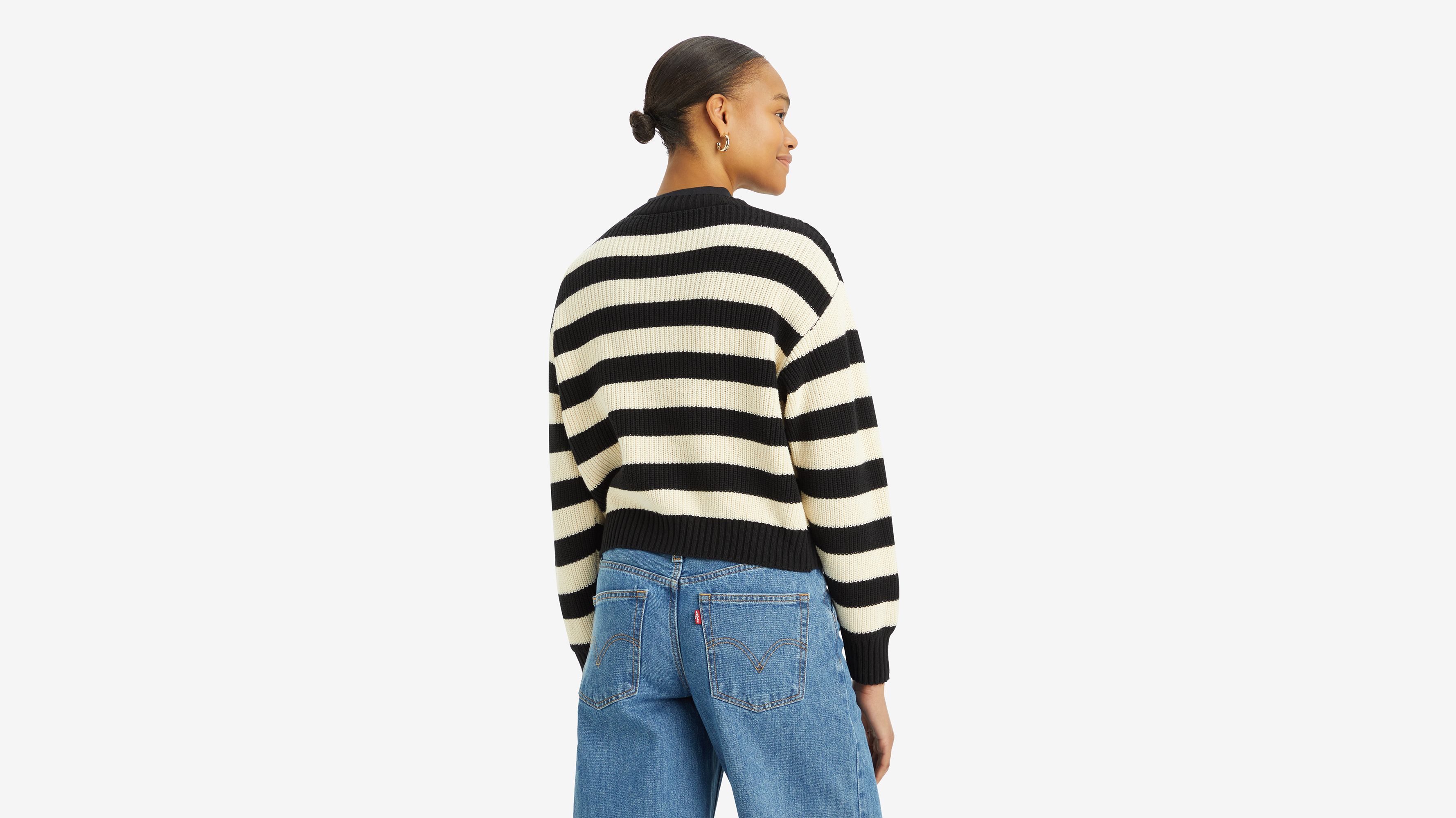 Shop Levi's Snowflake Cardigan In Butterfly Stripe Caviar