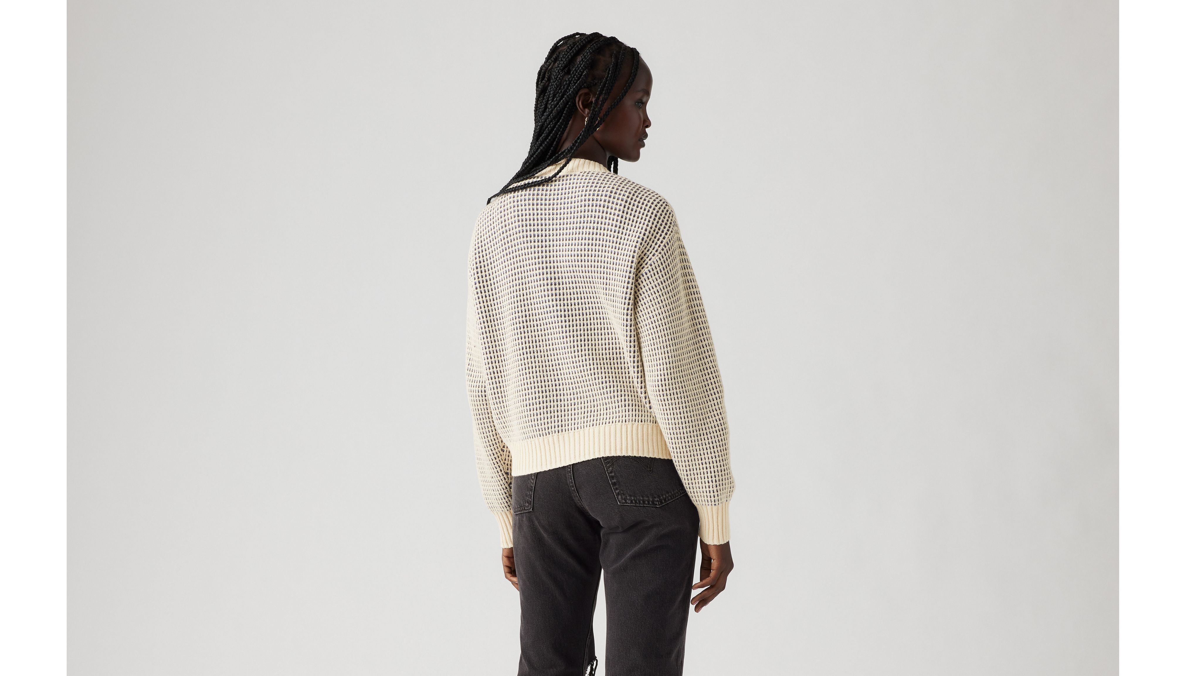 Shop Levi's Snowflake Cardigan In Butter Cream Stripe