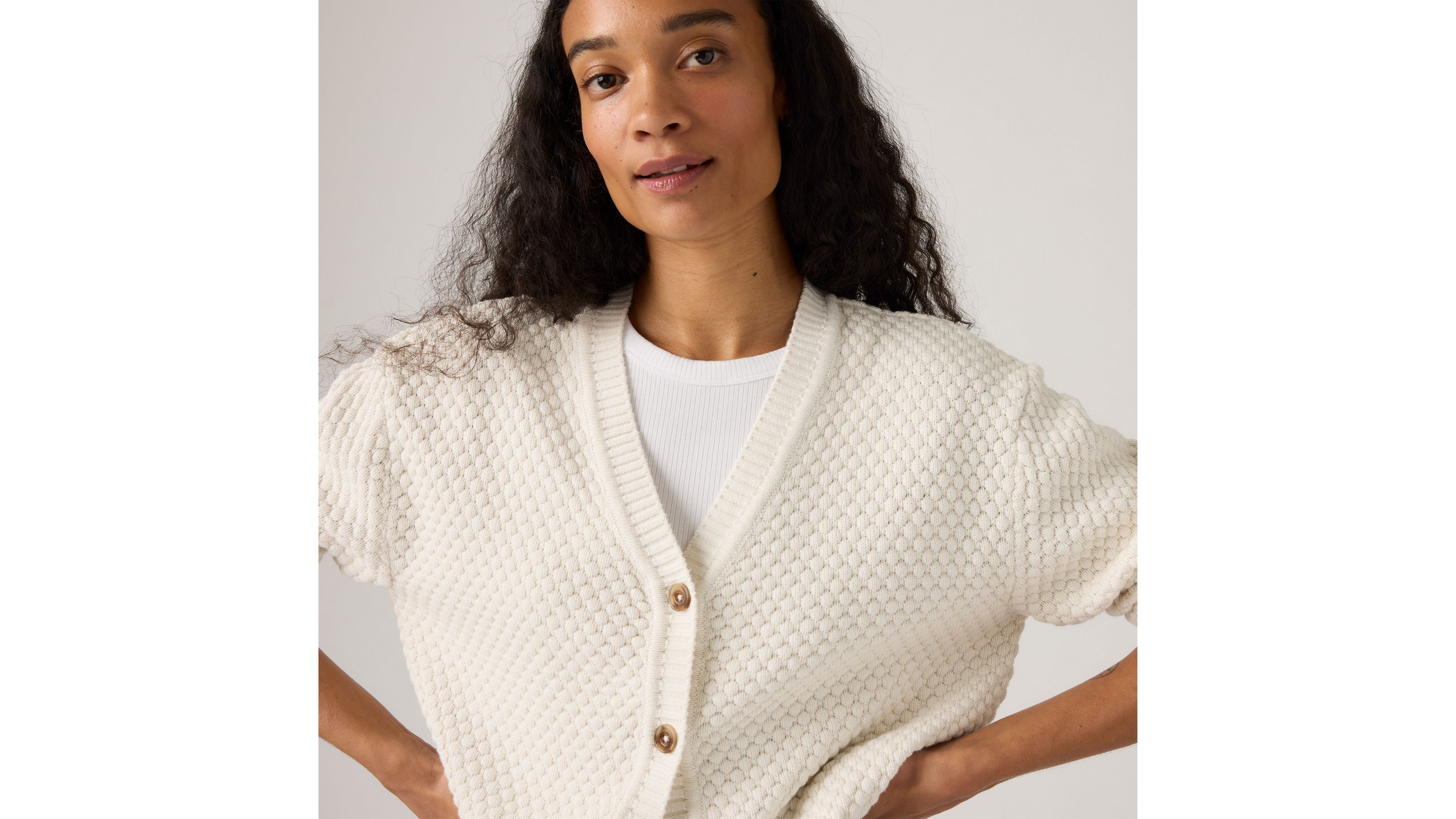 Levi's Snowflake Cardigan In White