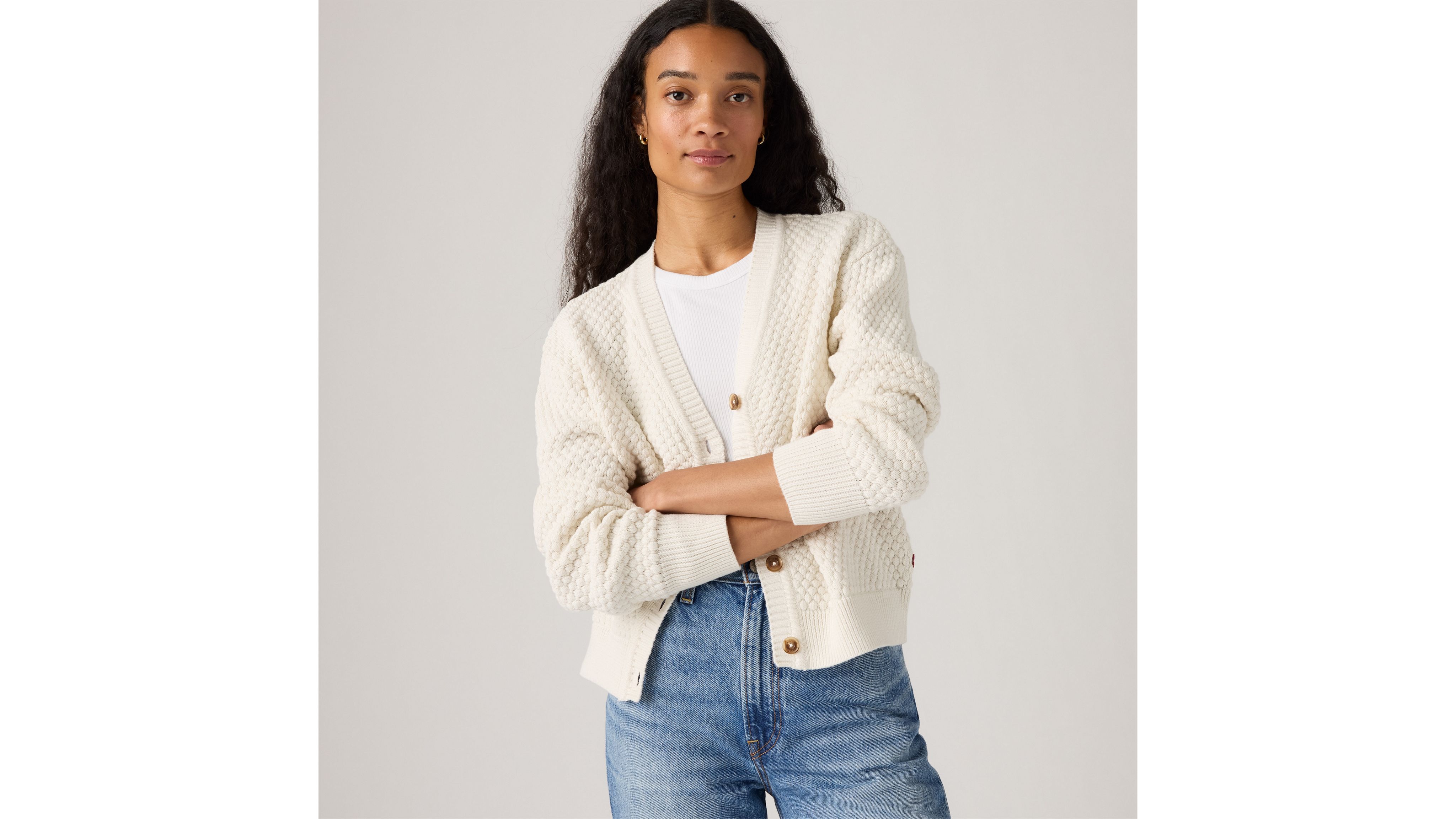 Levi's Snowflake Cardigan In White