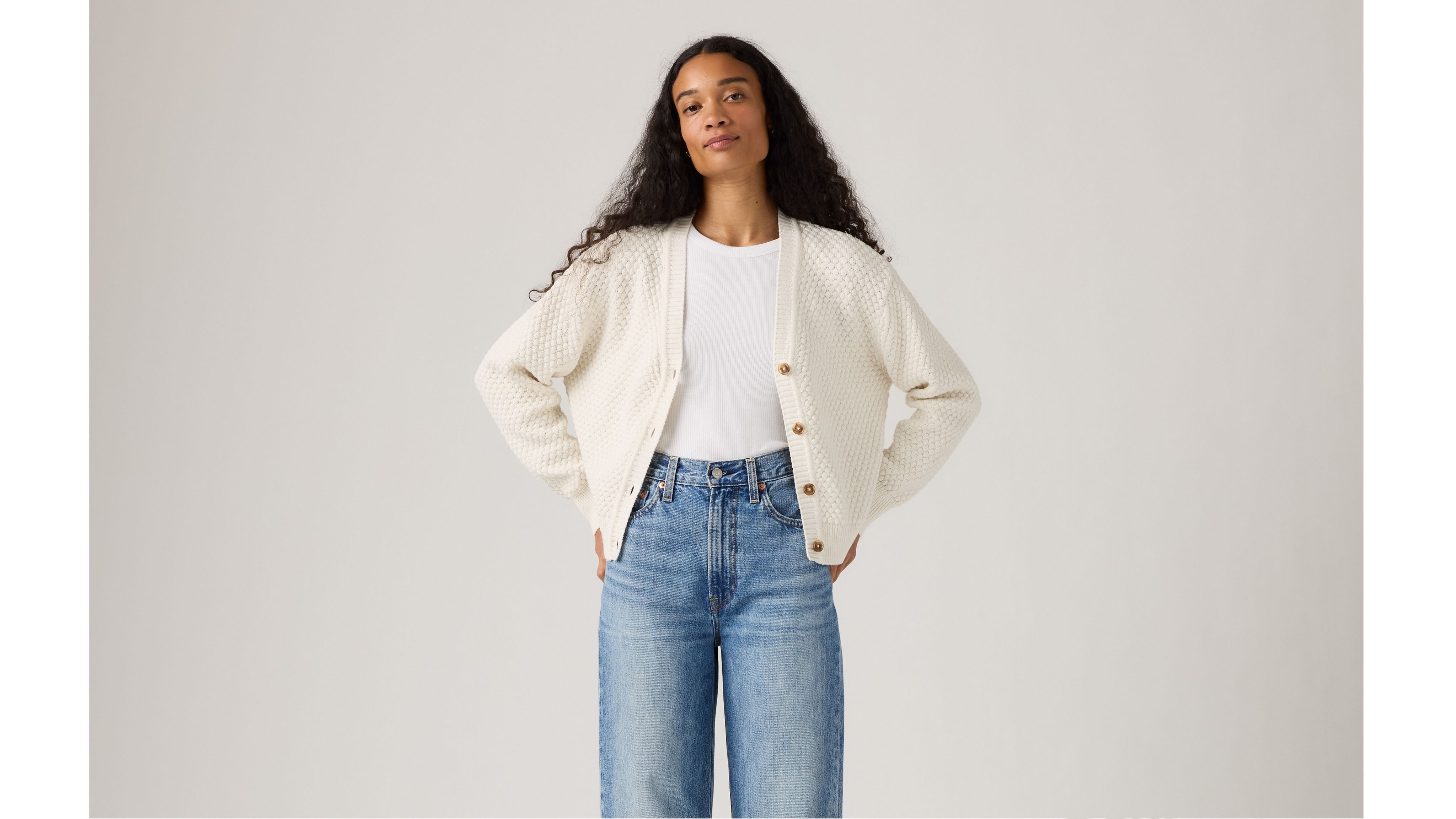 Levi's Snowflake Cardigan In White