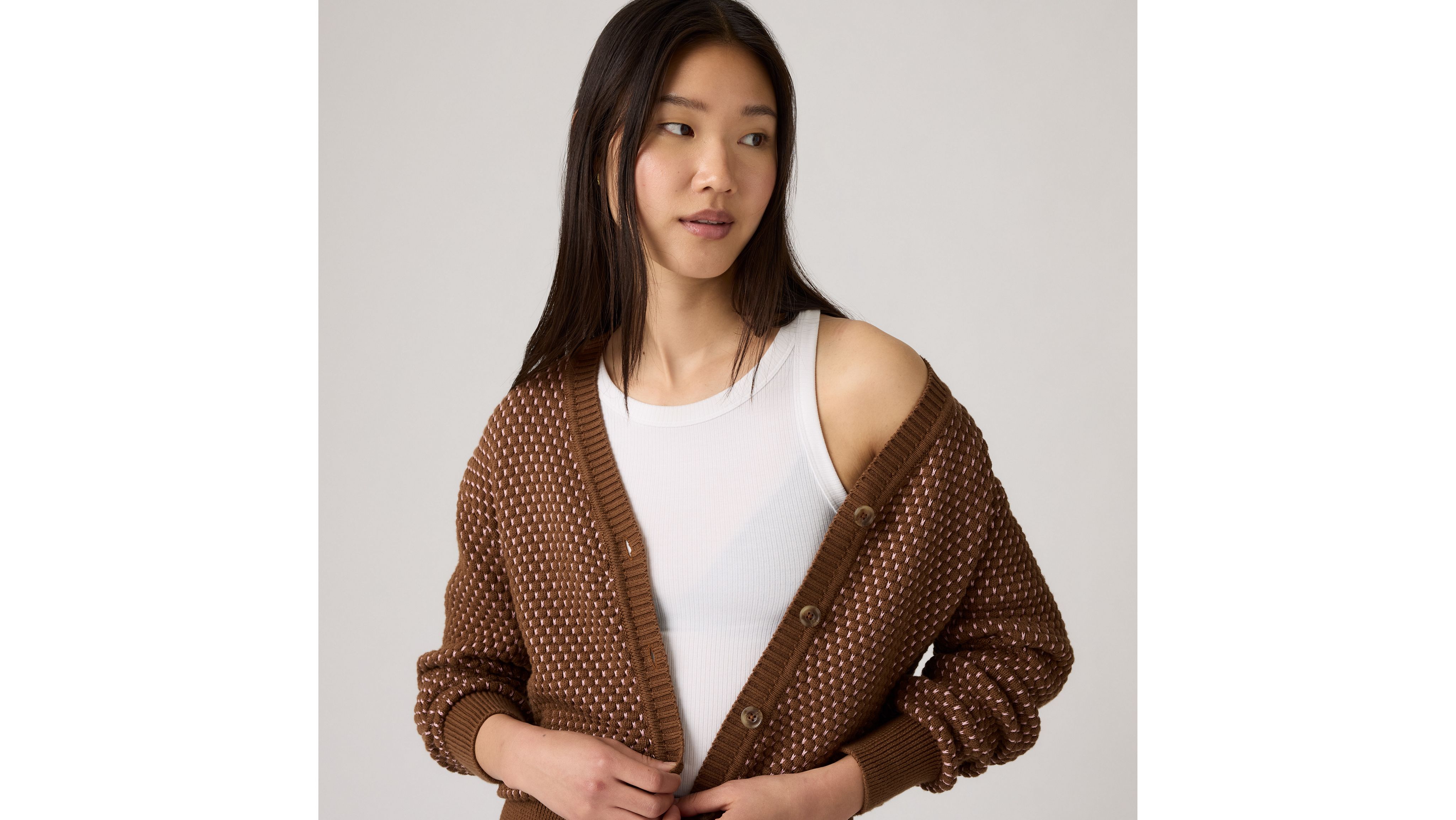 Levi's Snowflake Cardigan In Brown