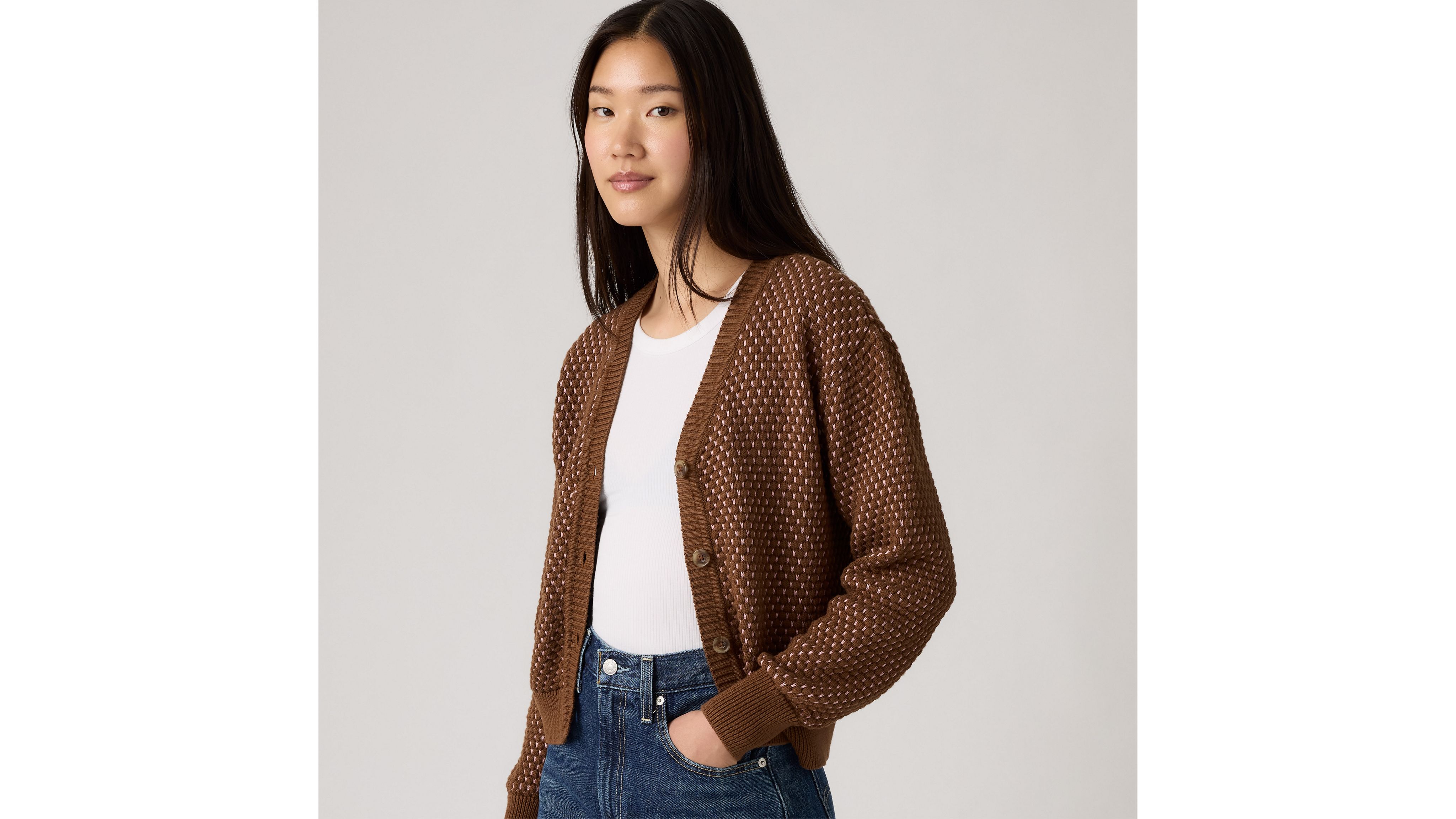 Levi's Snowflake Cardigan In Brown