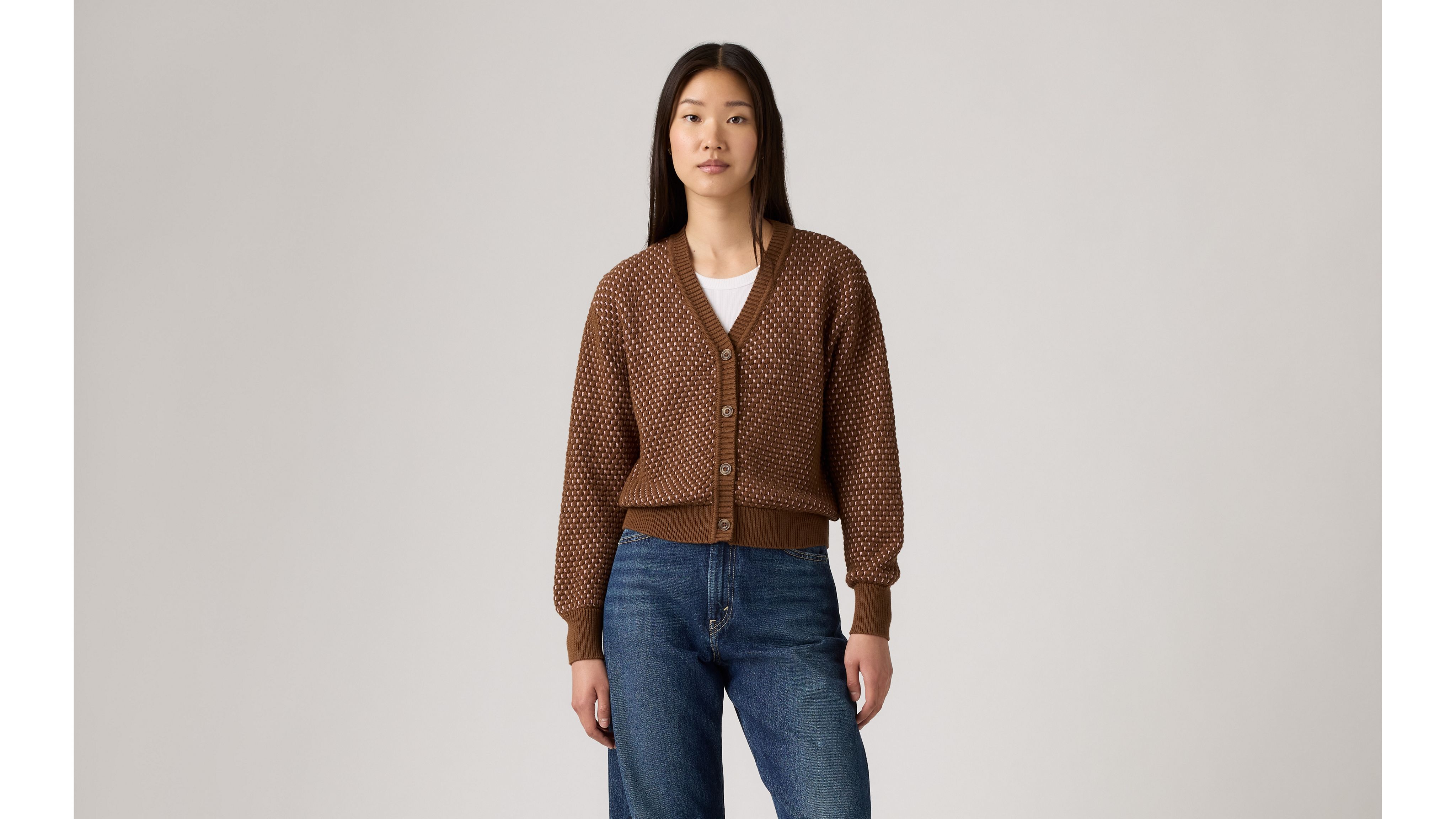 Levi's Snowflake Cardigan In Brown