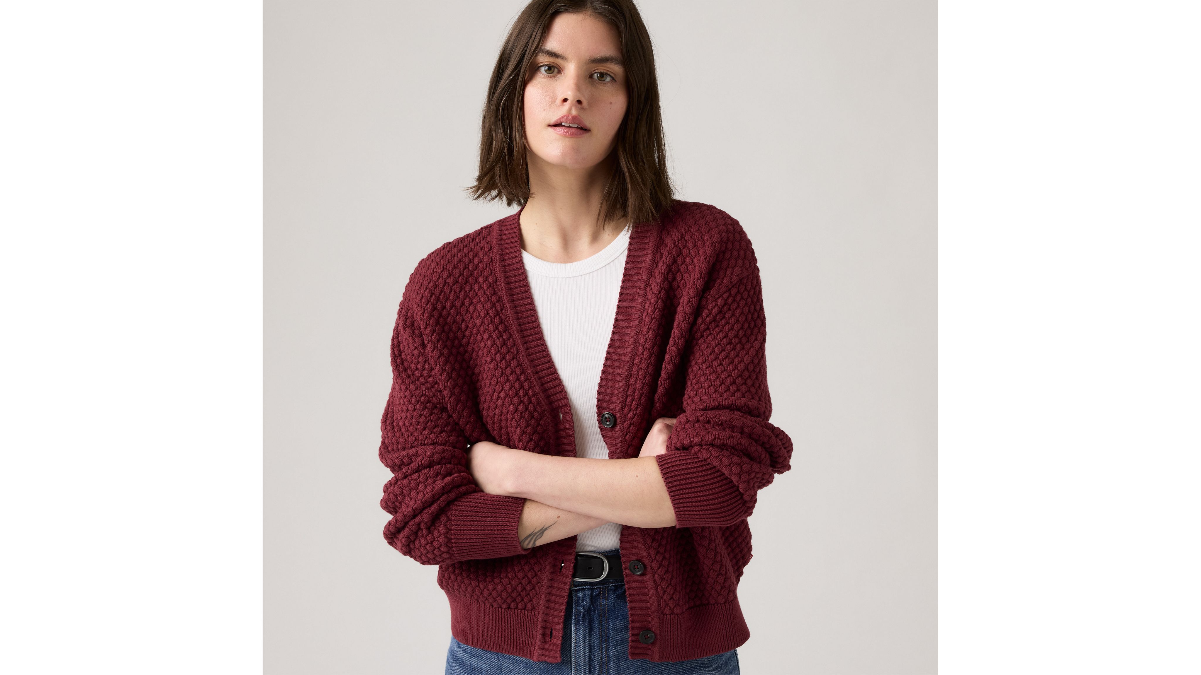 Levi's Snowflake Cardigan In Brown