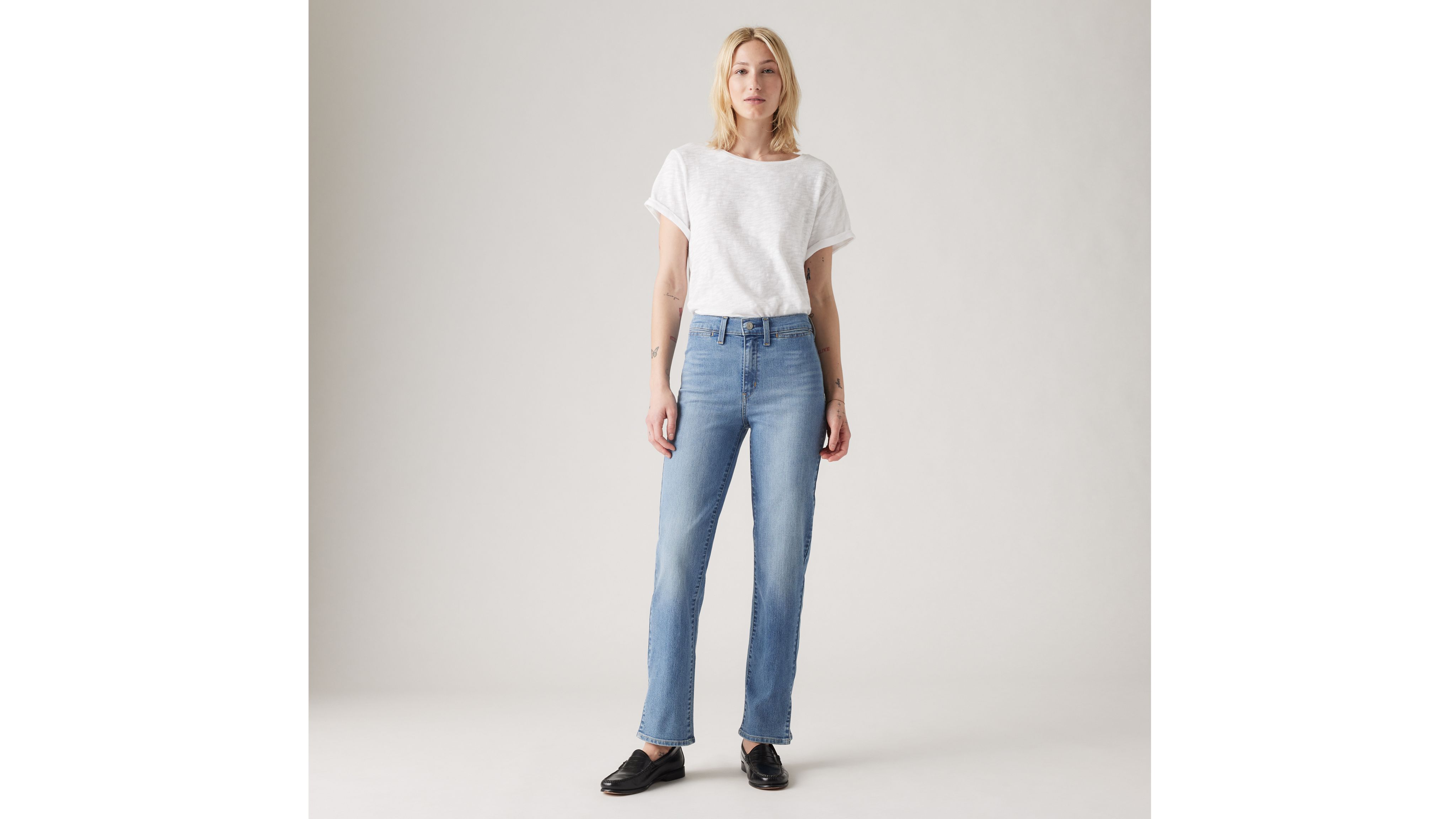 Levi's Tailored 724 High Rise Straight Women's Jeans 31x30 In Cloudy Morning