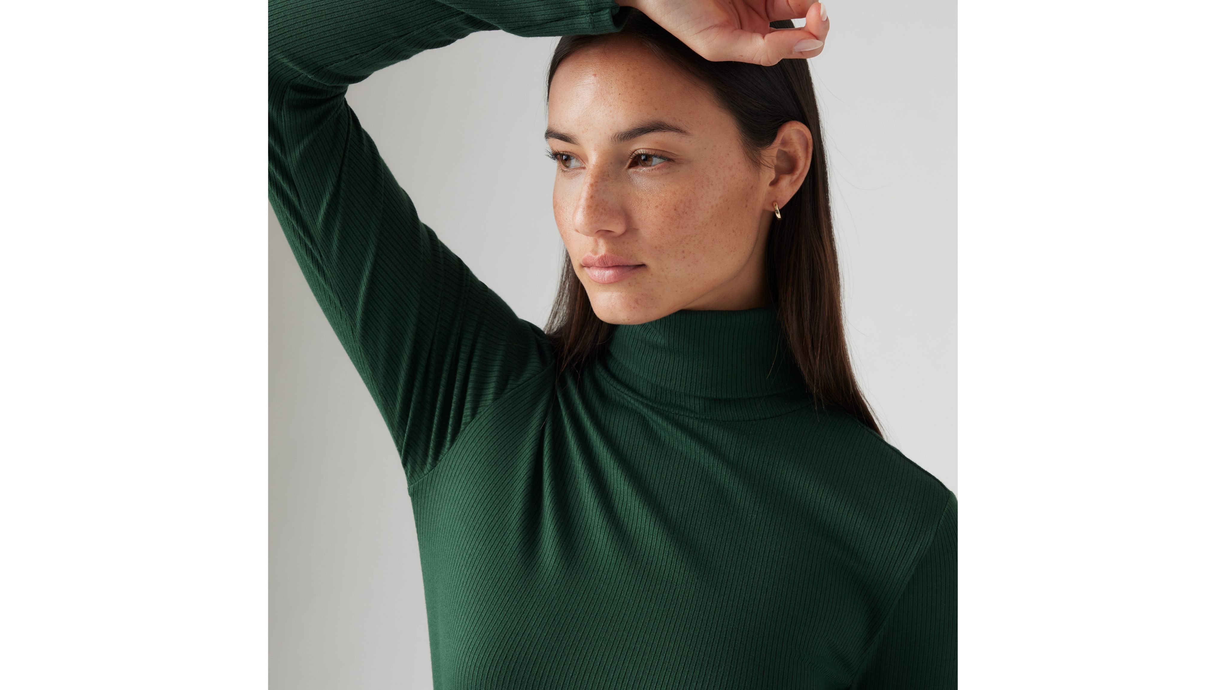 Shop Levi's Dreamy Turtleneck Top In Python Green