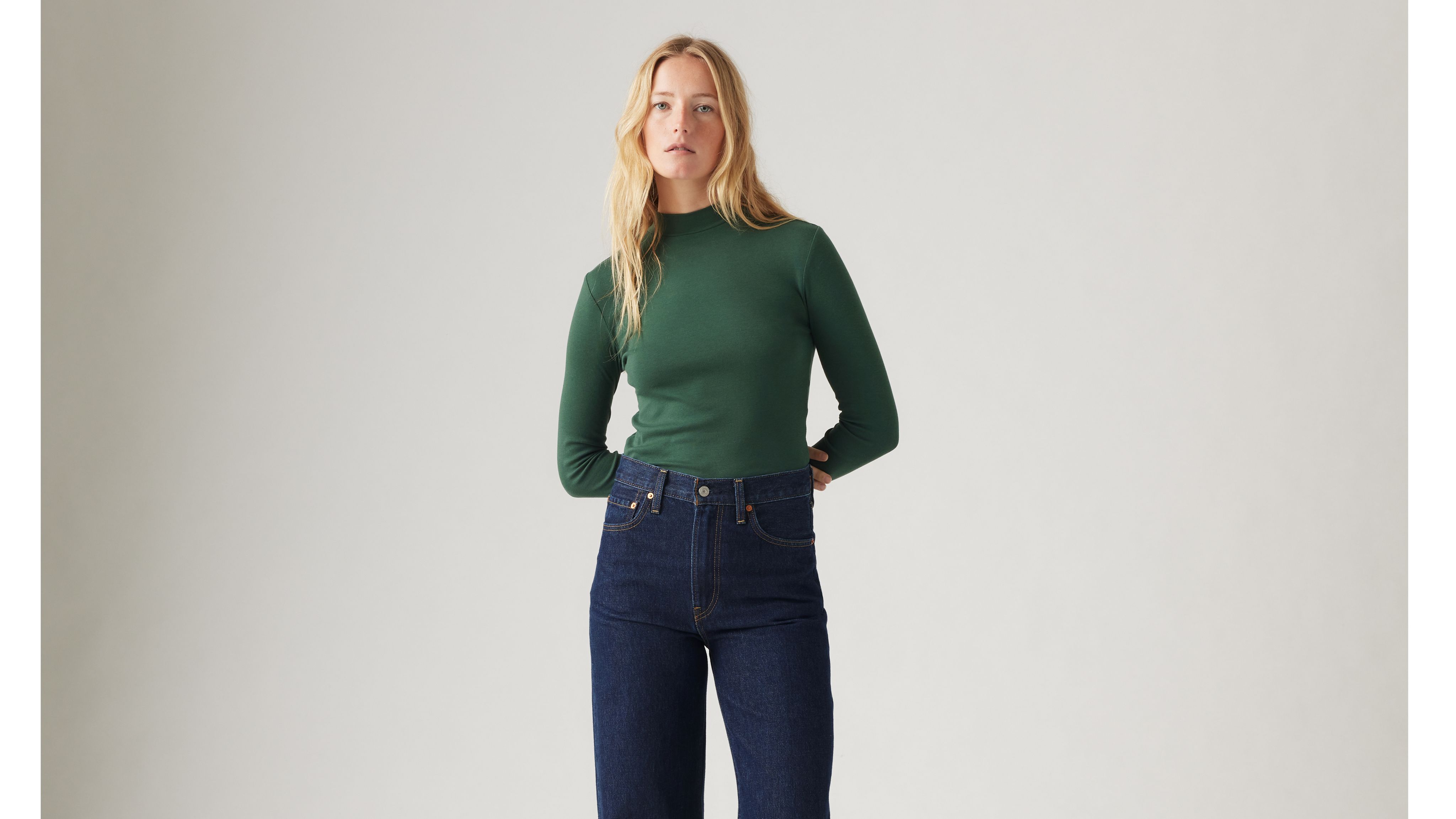 売れ筋商品|||リーバイス Tシャツ レディース トップス ESSENTIAL VNECK - Long sleeved top - cameo green Margot Long Sleeve T-shirt - Green | Levi's® US