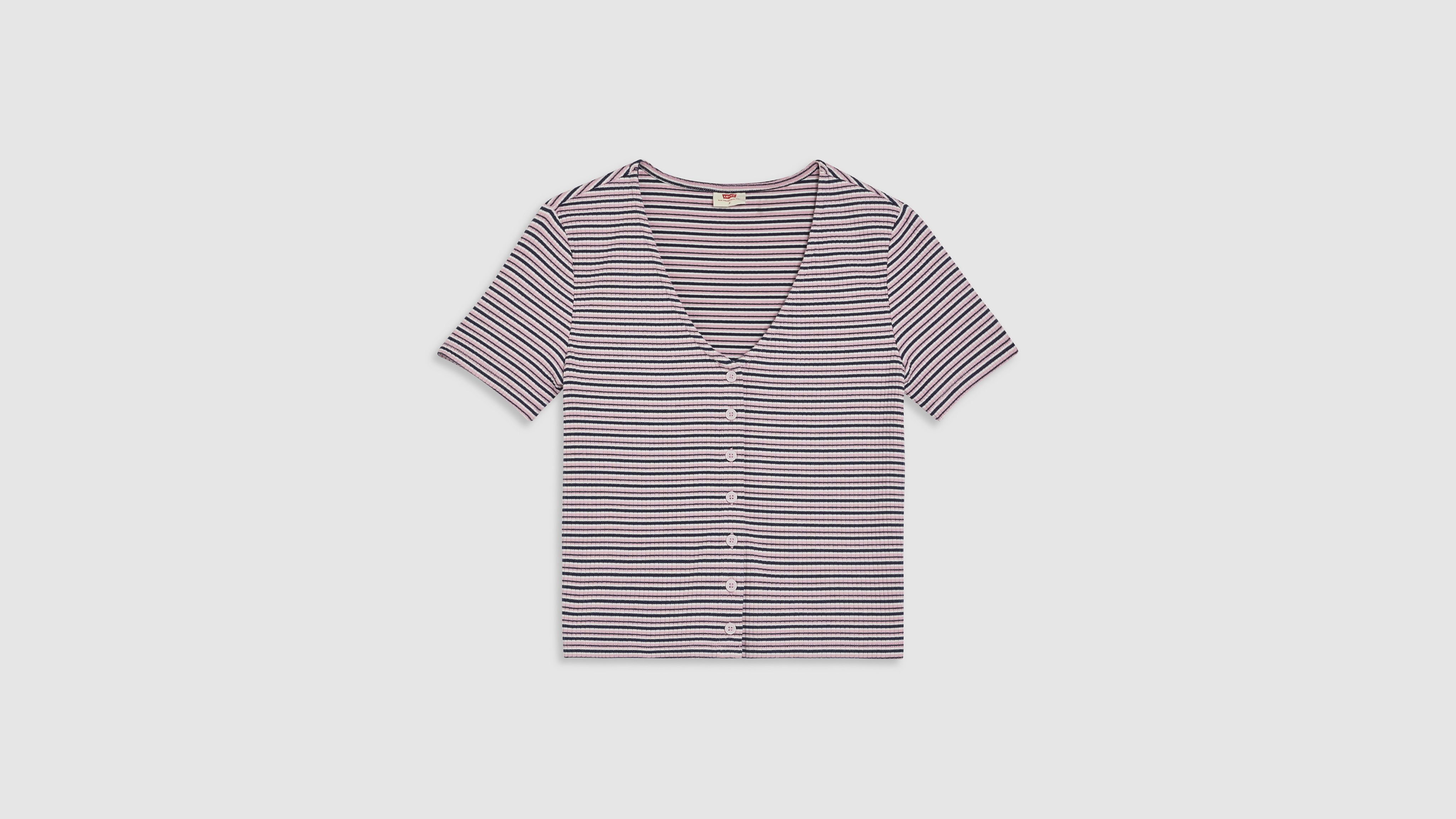 Levi's Muse Short Sleeve T-shirt In Pontoon Stripe Fragrant Lilac