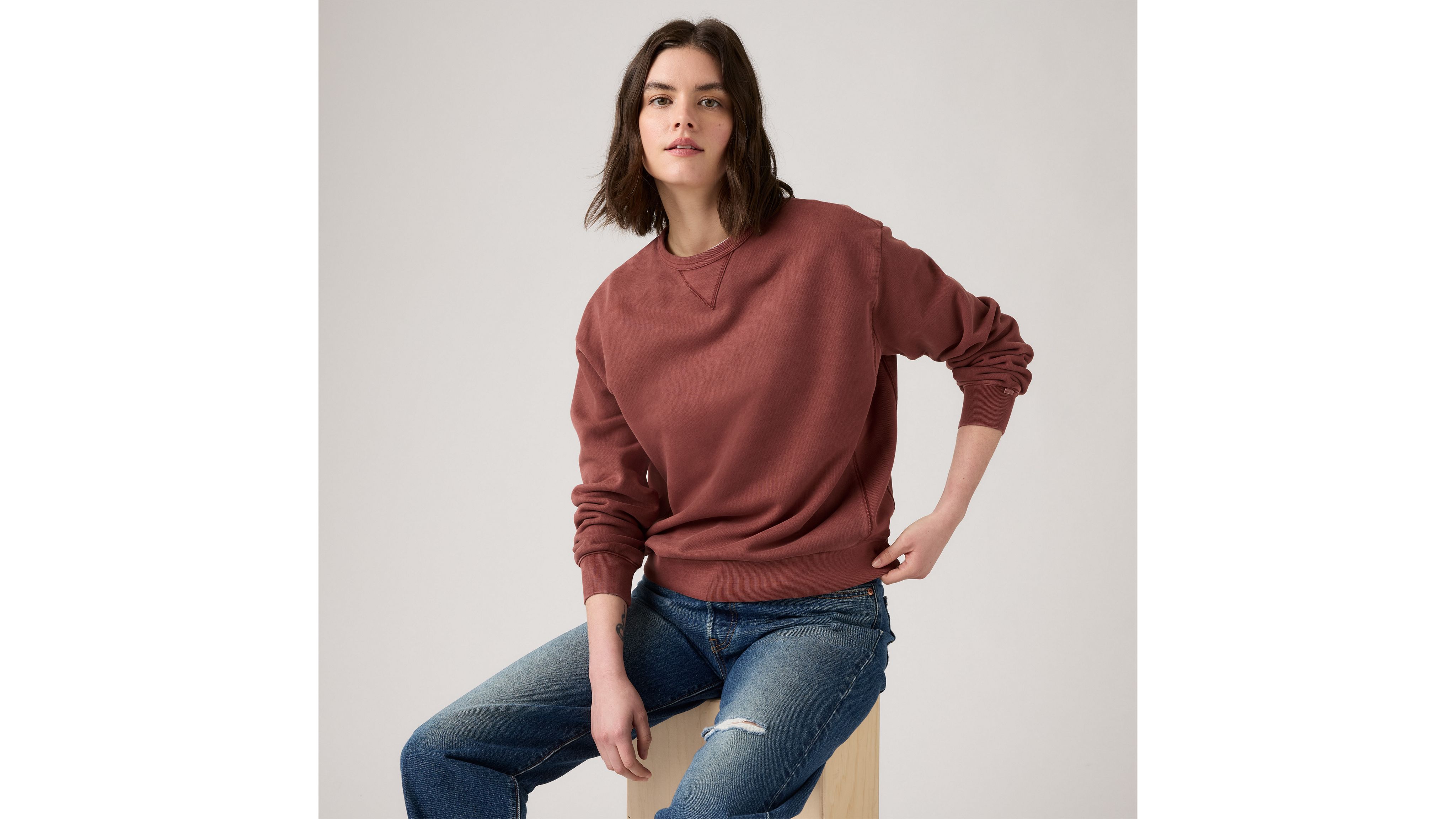 ★2022FW新作★LMC★STRIPED RIB SWEATSHIRT Striped Rib Hoodie In Original Cotton Terry For Women | J.Crew