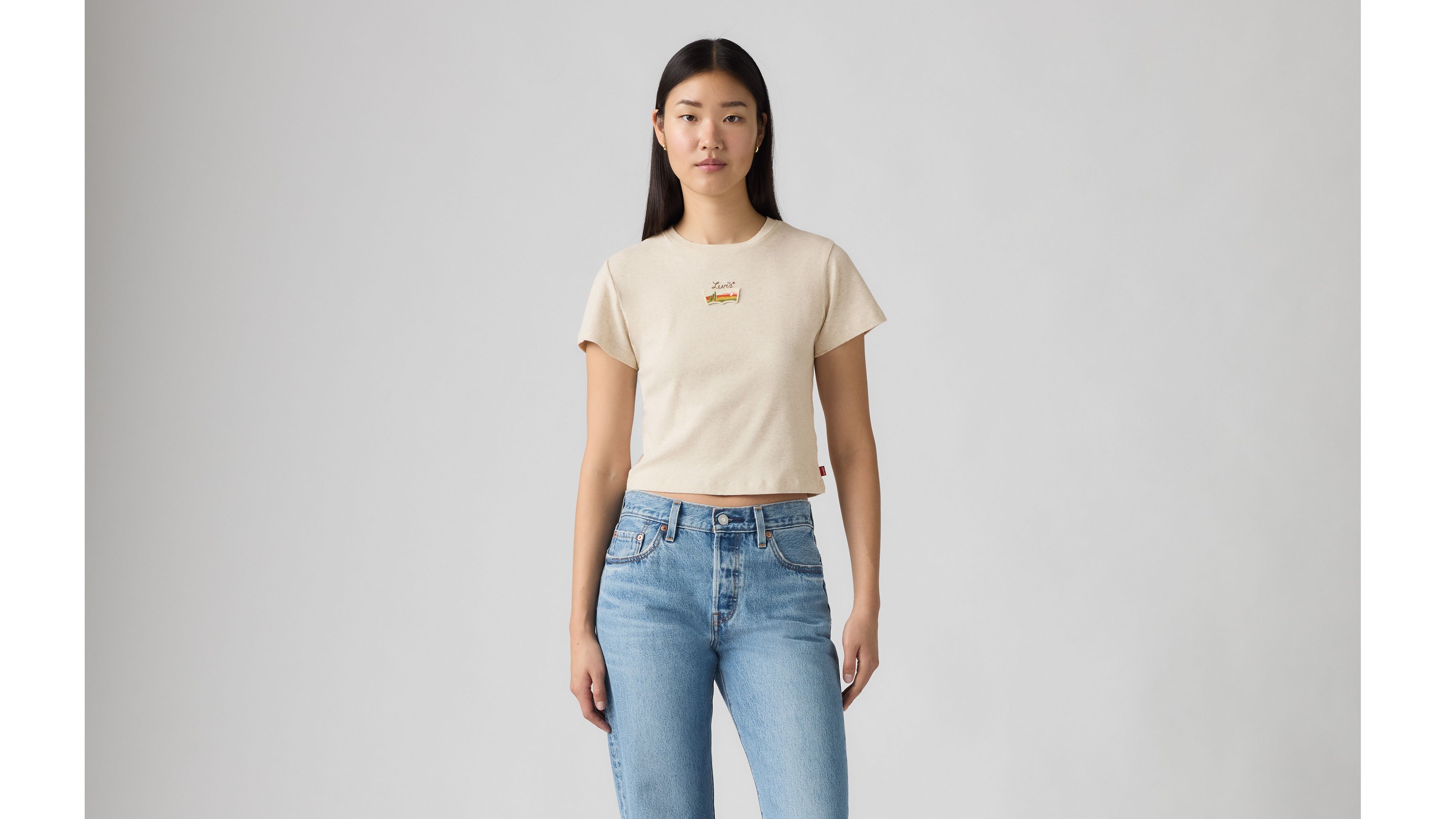 Levi's Graphic Essential Sporty T-shirt In Oatmeal Heather