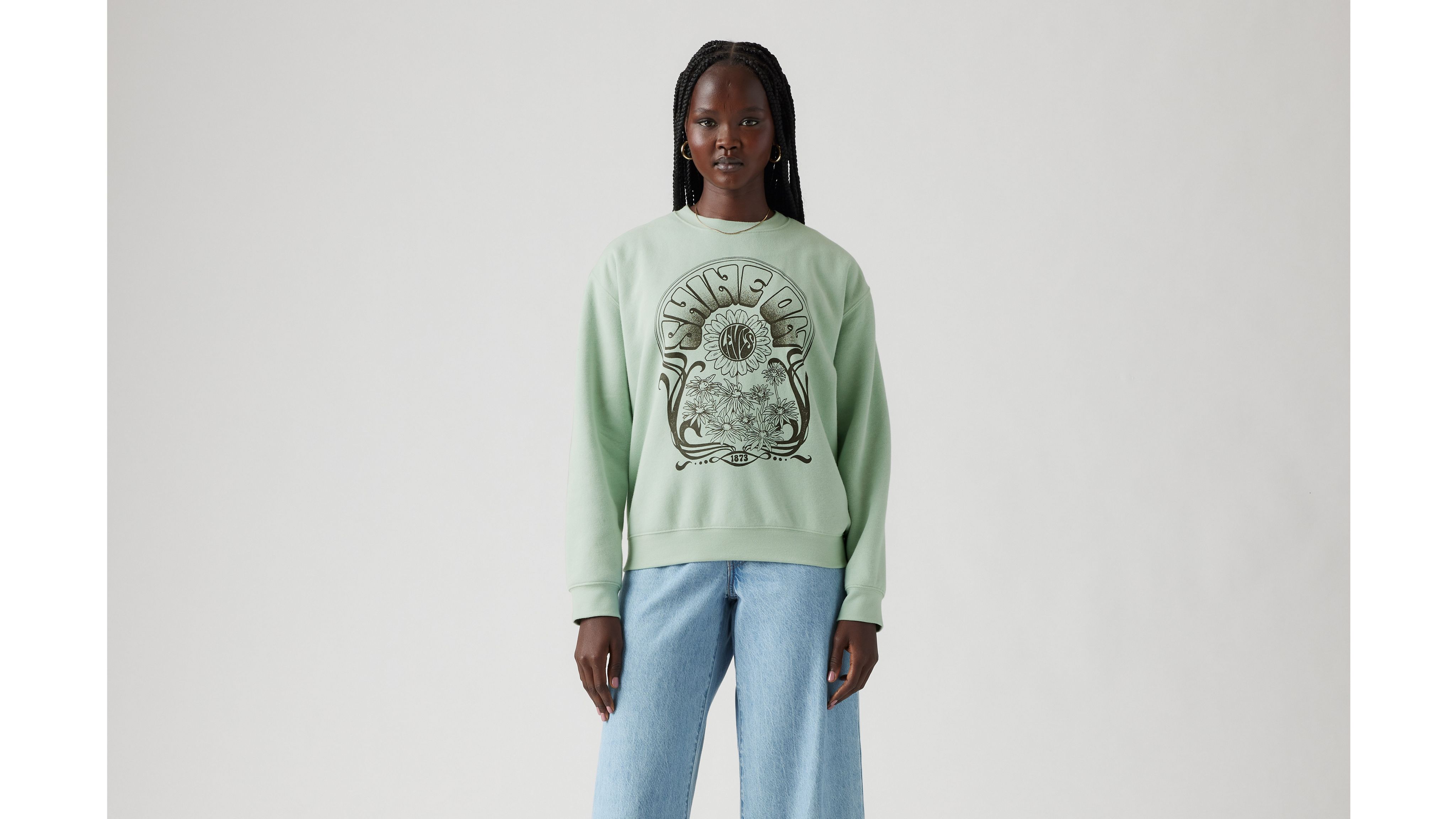 Levi's Graphic Everyday Crewneck Sweatshirt In Silt Green