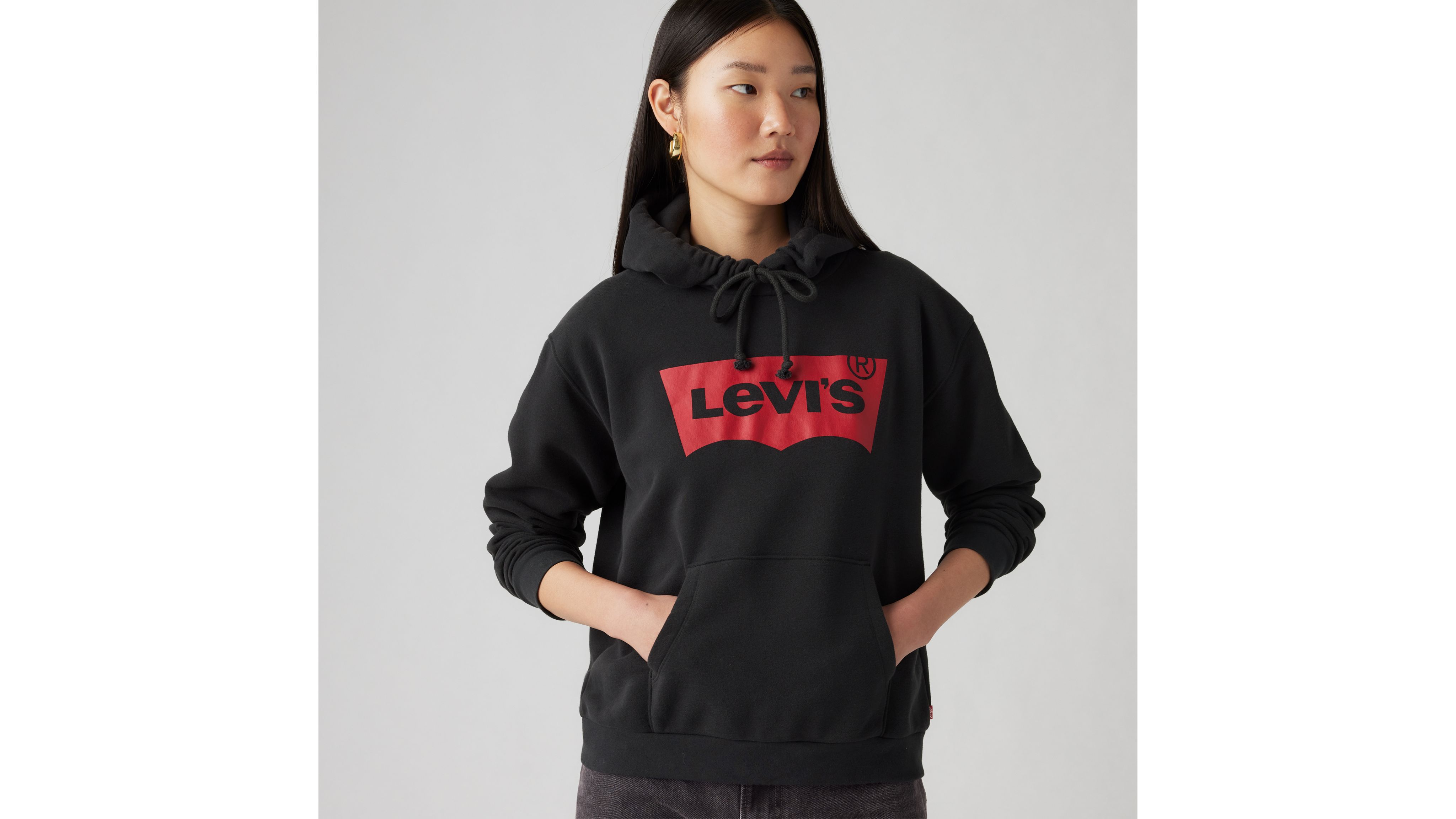 新品未使用／Women’s LaidBack Hoodie 3G Graphic Everyday Hoodie - Black | Levi's® MC