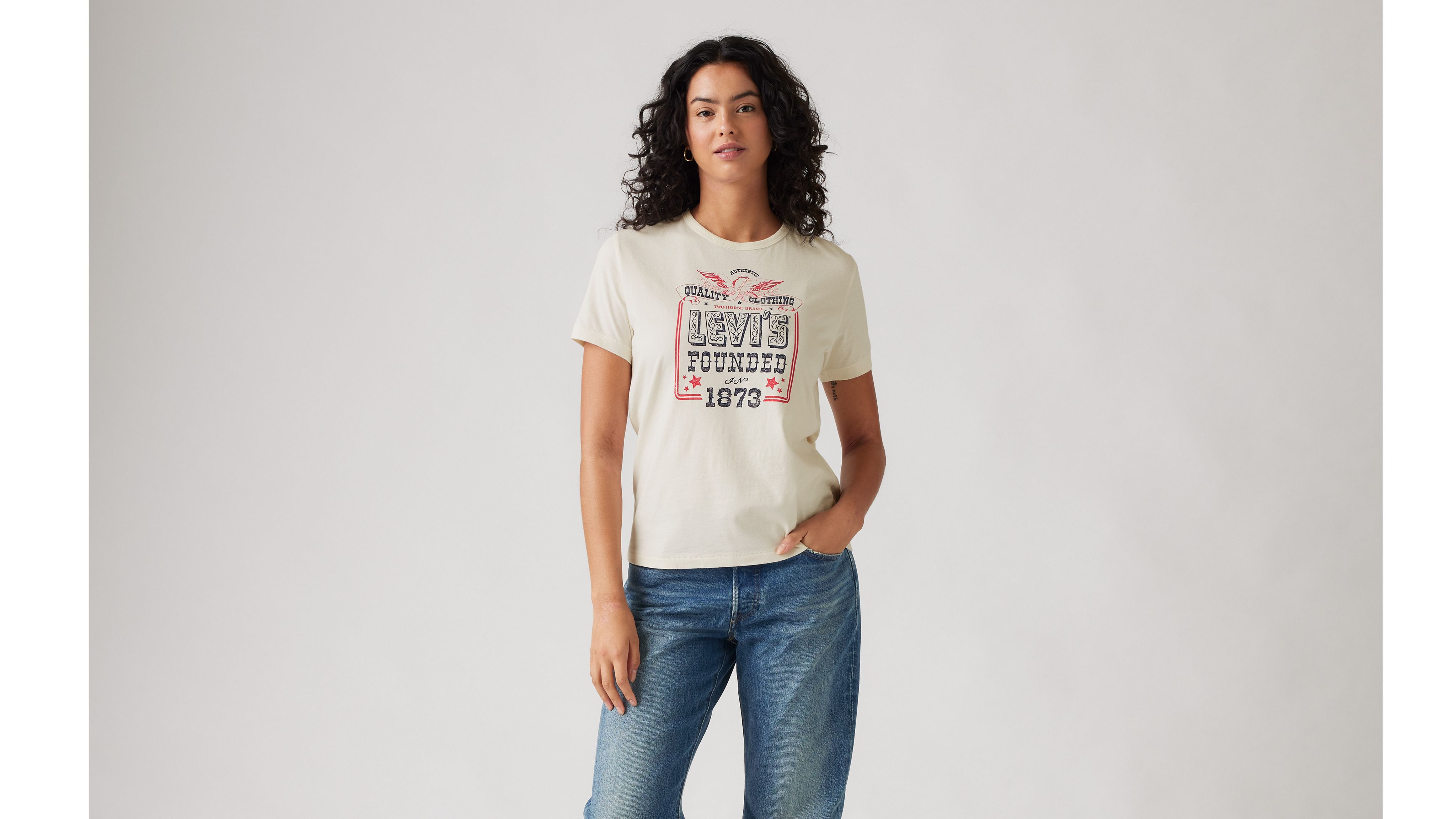 Levi's Graphic Iconic T-shirt In Sugar Swizzle