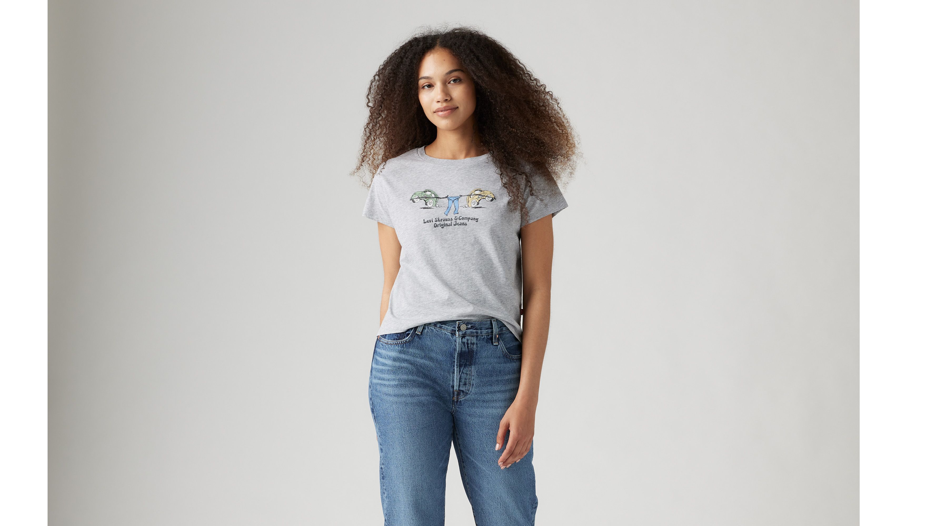 トップス compact print tee Graphic Boxy T-shirt - White | Levi's® US