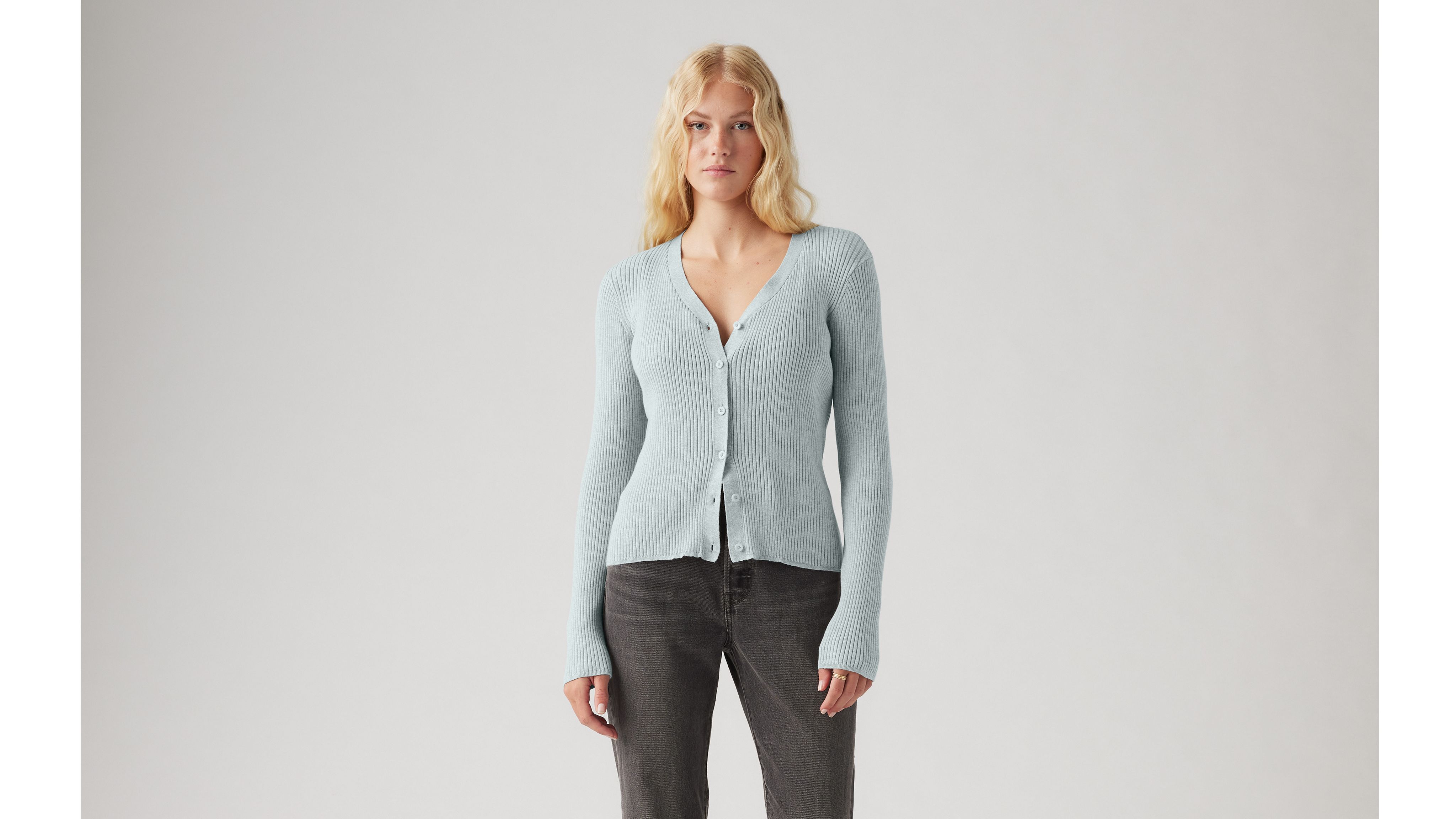 Levi's Tulip Cardigan In Dusty Blue