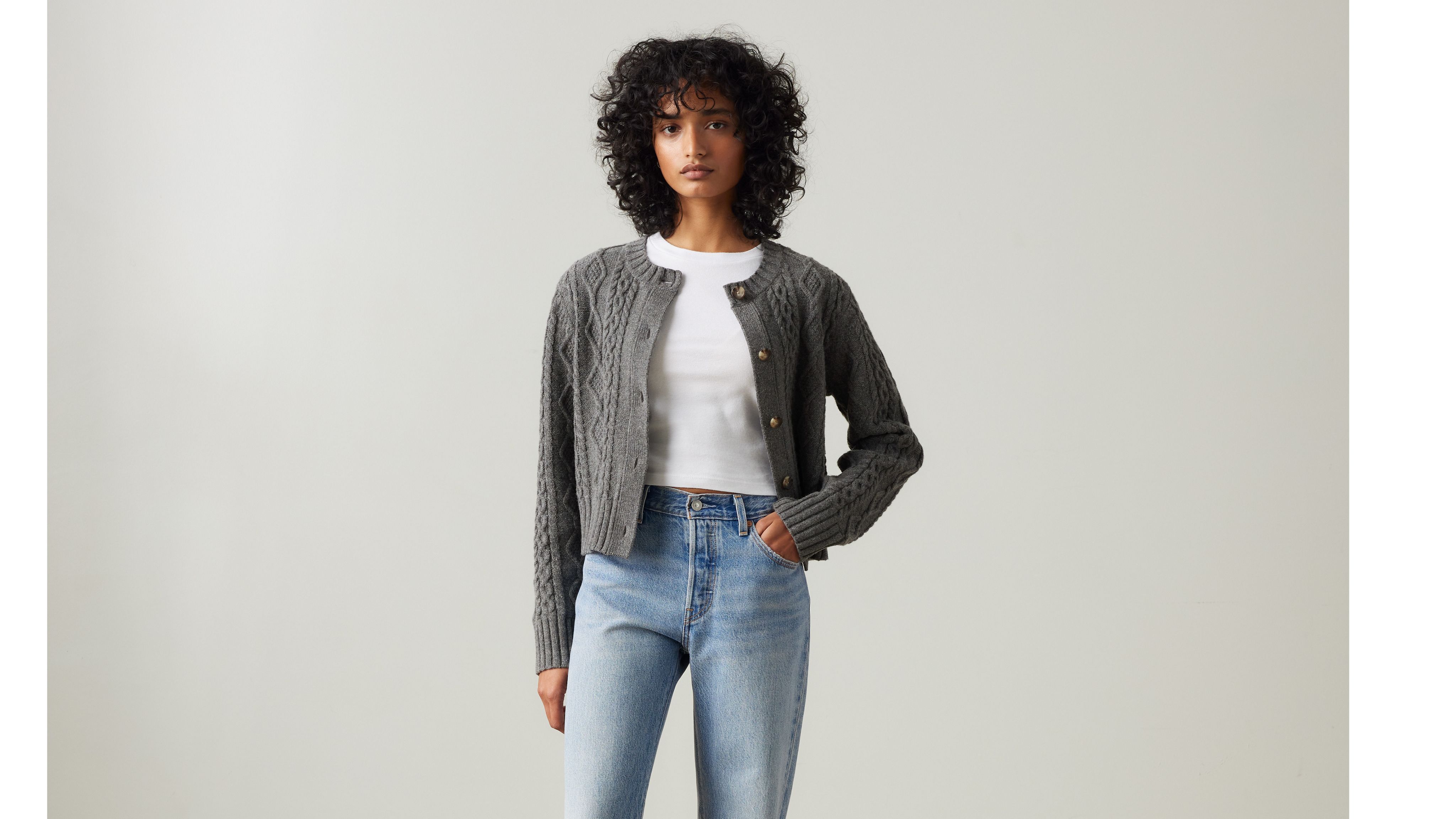【リーバイスアウトレット】リーバイス / Levi's PRIMROSE CABLE CARDIGAN OATMEA Primrose Cable Cardigan - Beige | Levi's® MC
