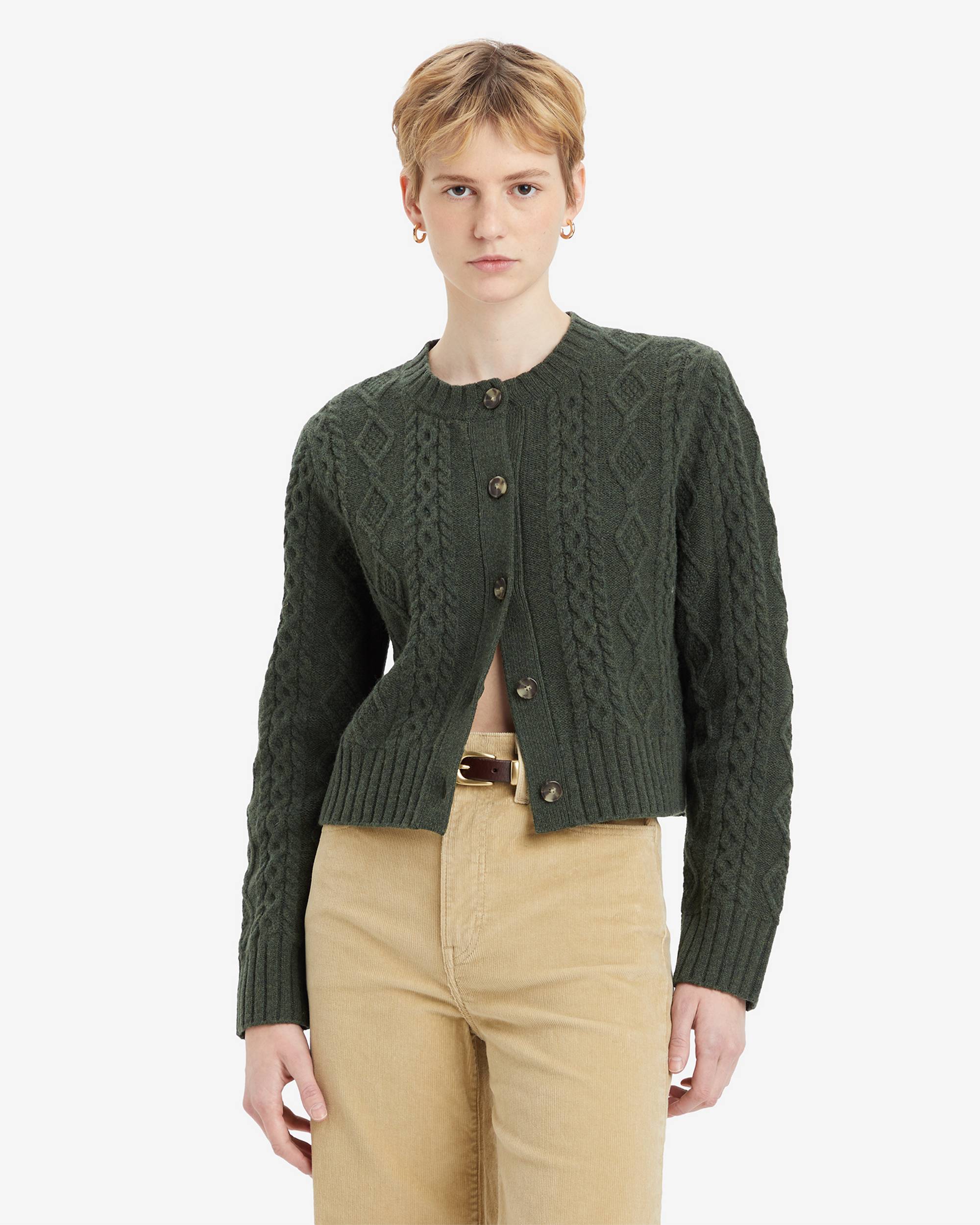 Primrose Cable Cardigan - Green | Levi's® US Primrose Cable Cardigan - Green | Levi's® US