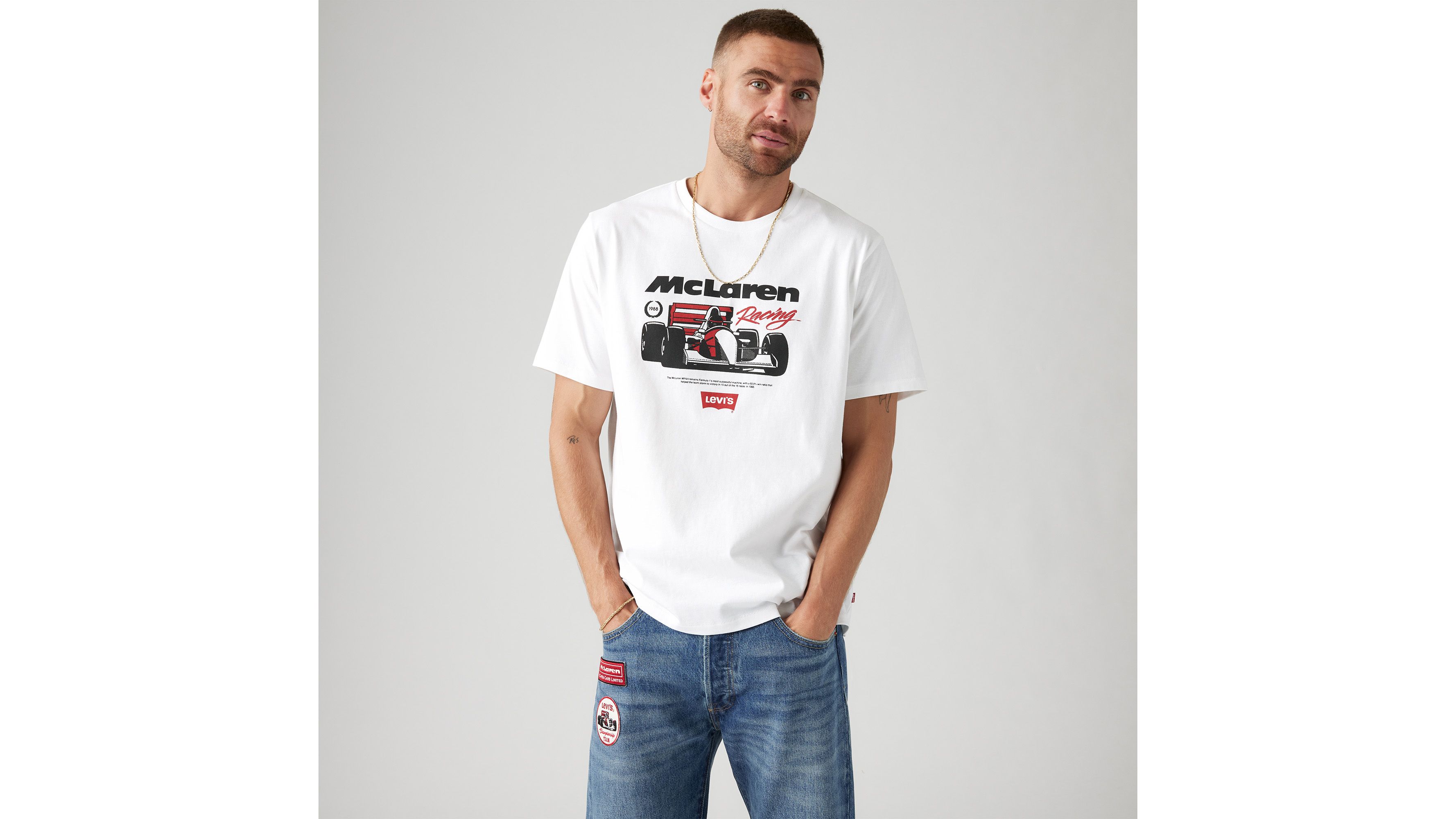 WEB限定お買い得商品の新着アイテム Levi's® US Levi's® | White - Tee Heritage Racing Mclaren X スポーツ選手