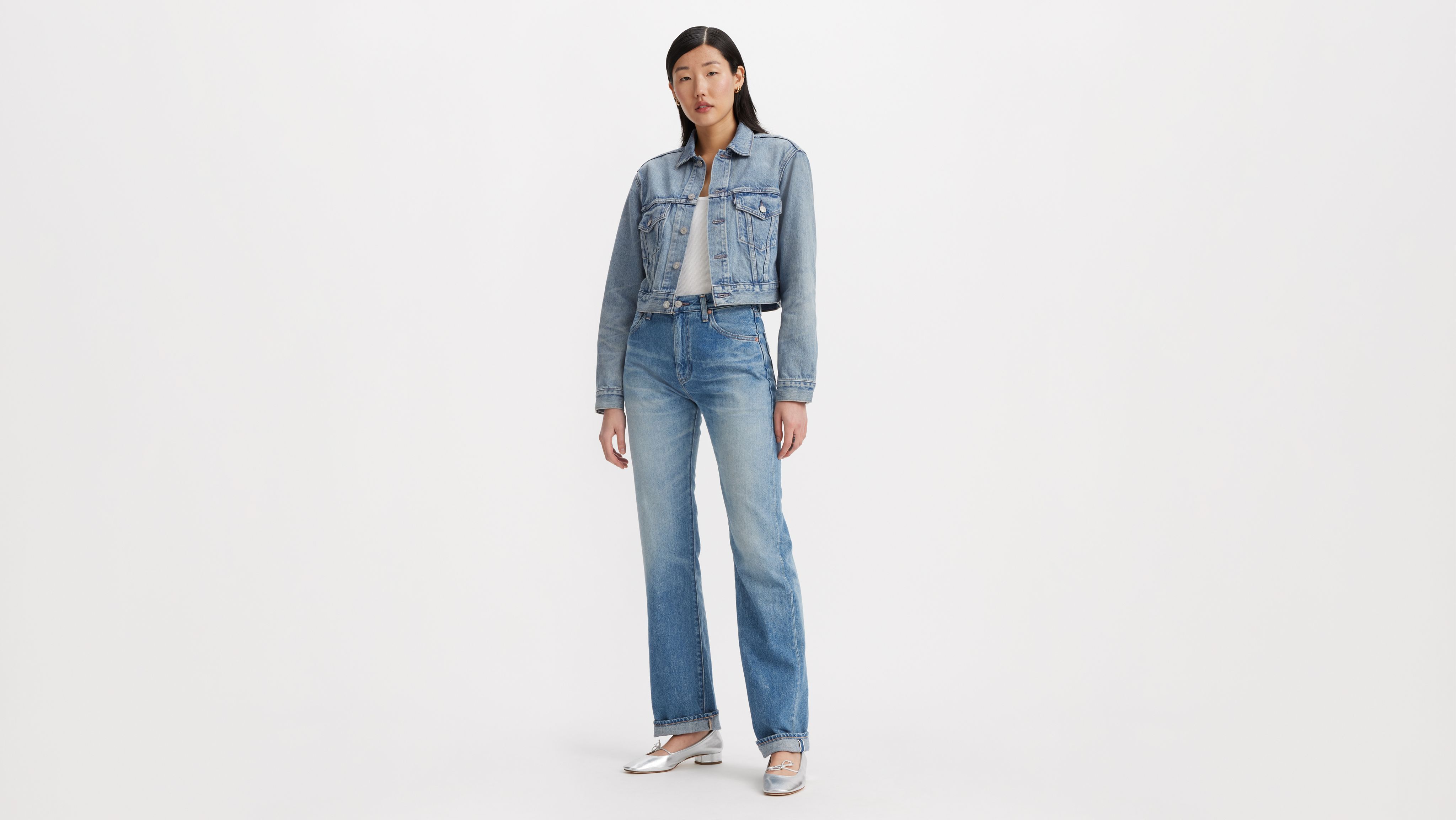 Japanese Selvedge Plank Straight Women's Jeans - Medium Wash