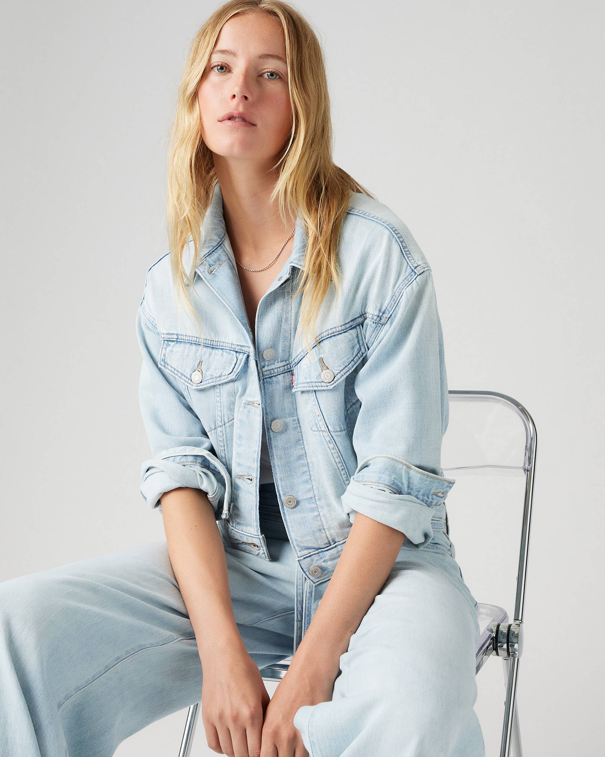 Shrunken '90s Linen+ Denim Lightweight Trucker Jacket Shrunken '90s Linen+ Denim Lightweight Trucker Jacket