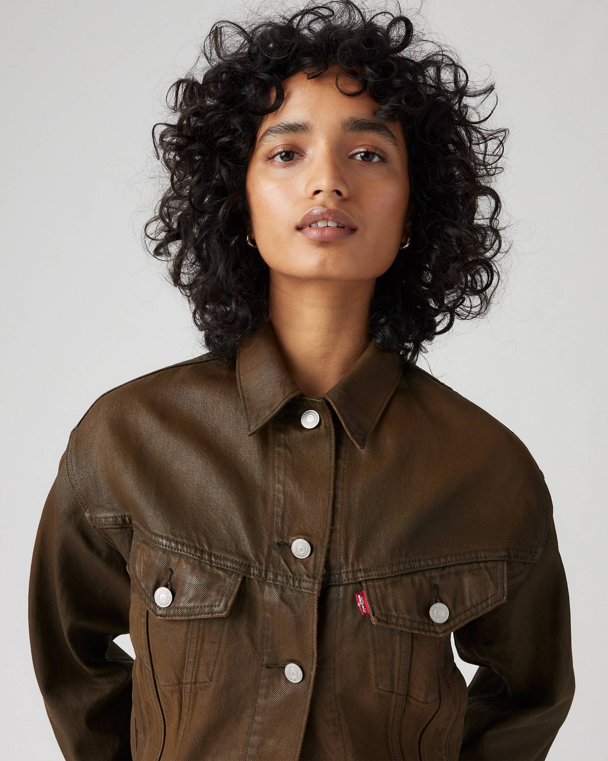 Shrunken '90s Coated Trucker Jacket - Brown | Levi's® US Shrunken '90s Coated Trucker Jacket - Brown | Levi's® US