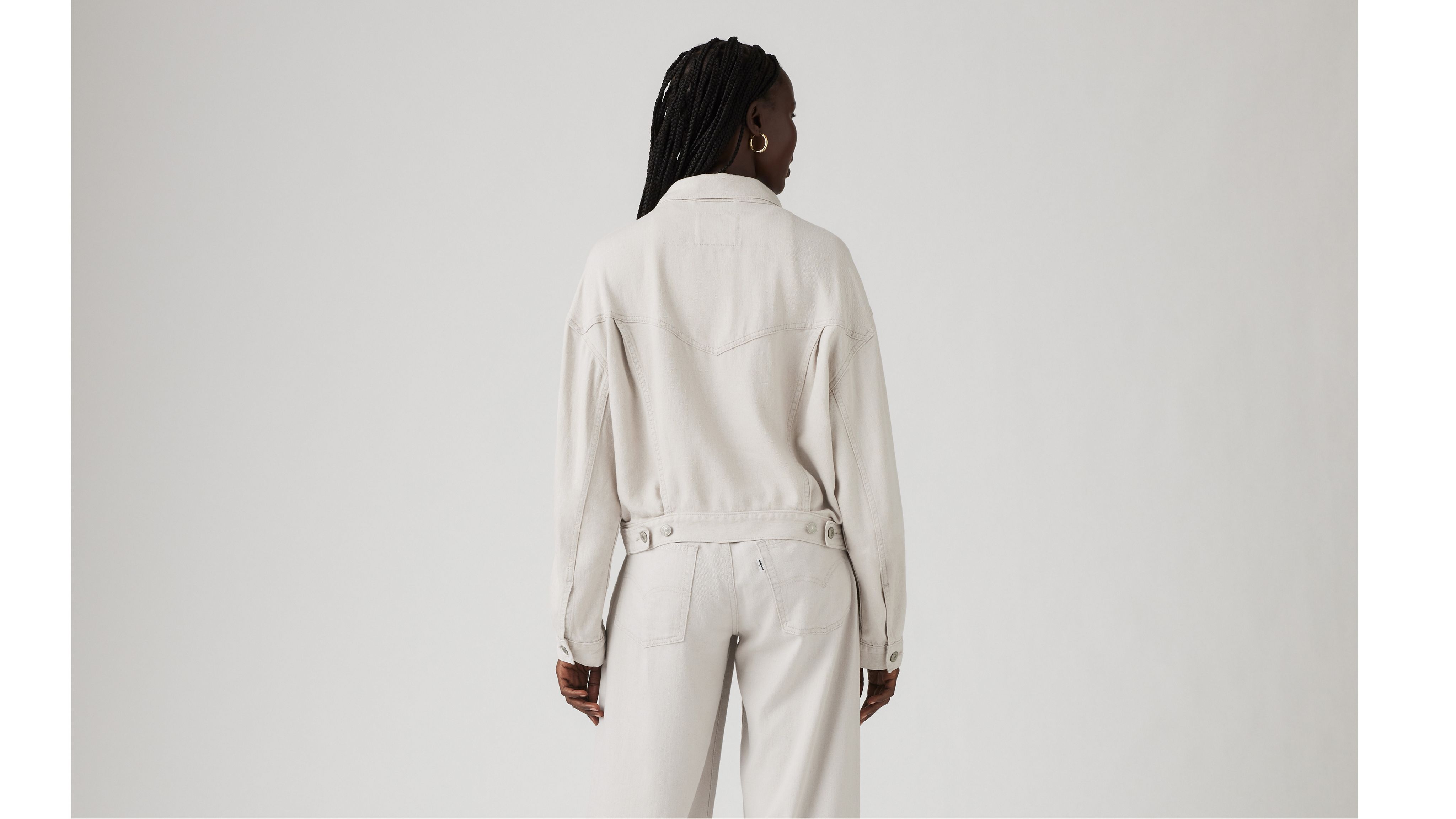 Shrunken '90s Linen Blend Lightweight Trucker Jacket