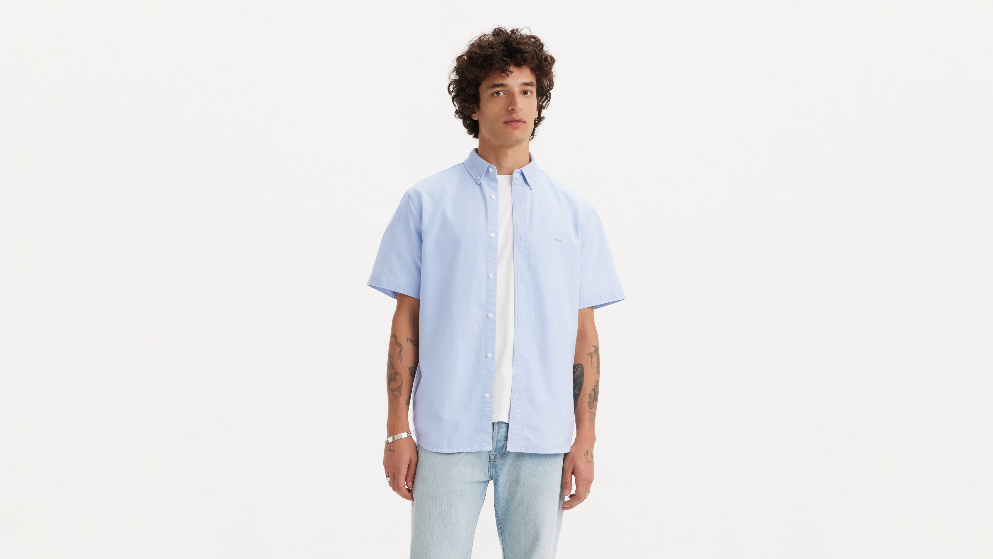 Levi's Short Sleeve Authentic Button-down Shirt In Blue