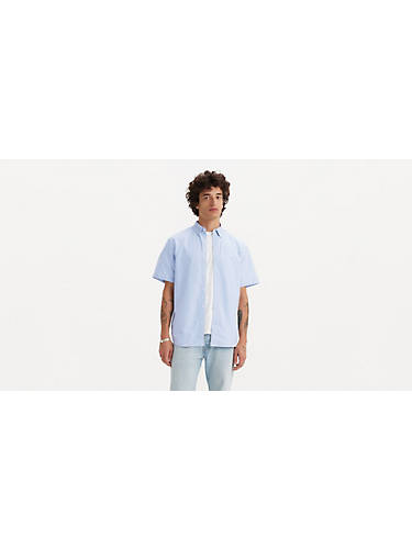리바이스 Levi Short Sleeve Authentic Button-down Shirt,Allure - White