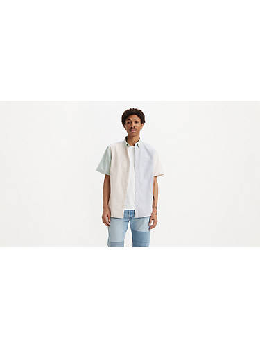 리바이스 Levi Short Sleeve Authentic Button-down Shirt,Waylon Stripe Safari - Multi-Color
