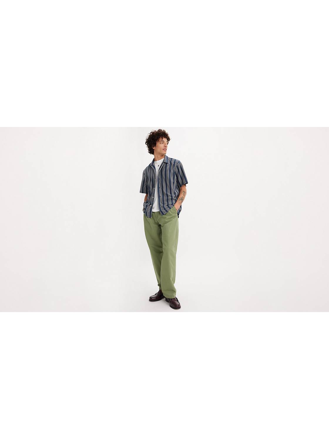 XX Chino Loose Straight Pleated Pants 1