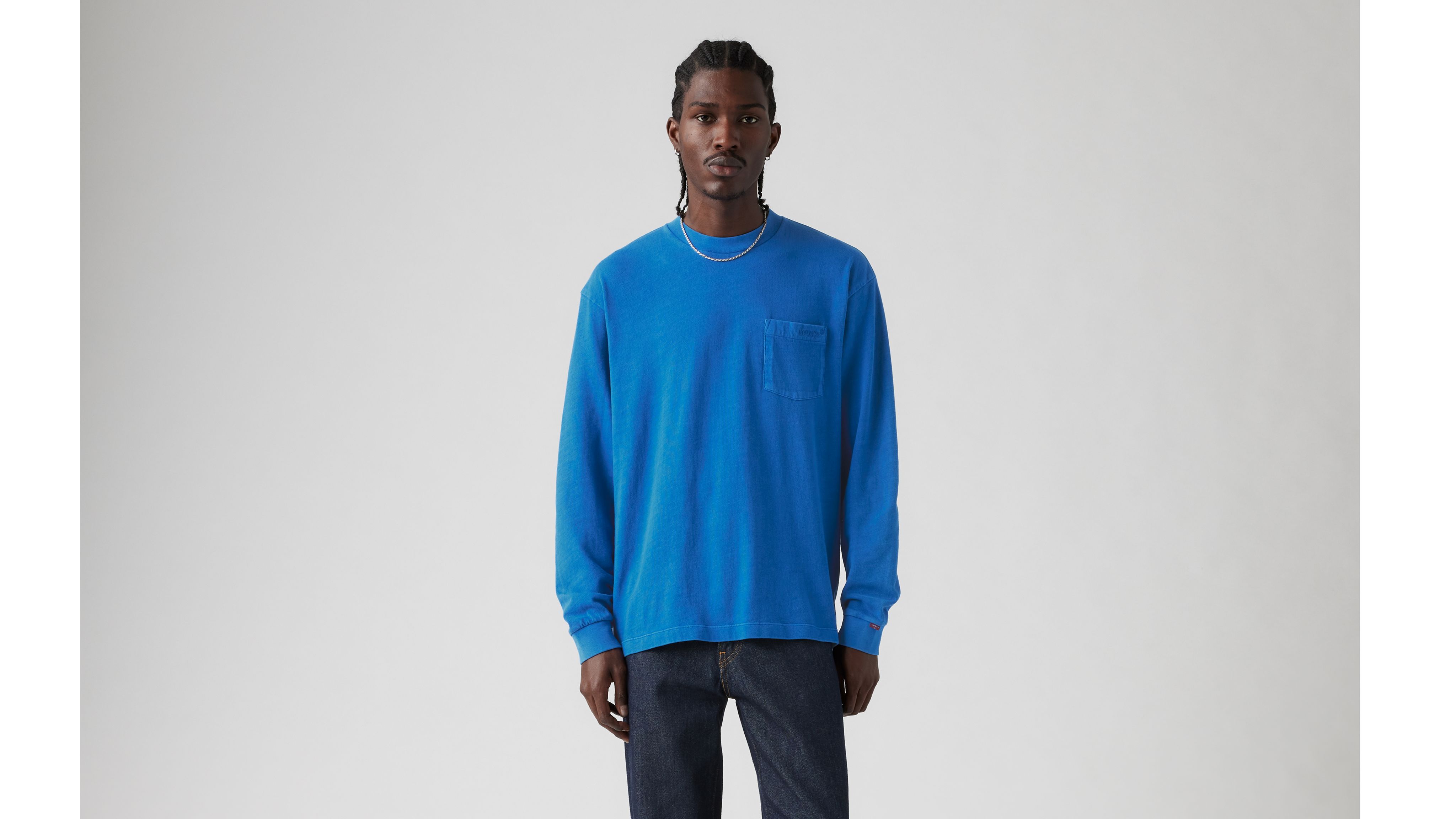 Long Sleeve Authentic Pocket T-shirt - Blue | Levi's® CA