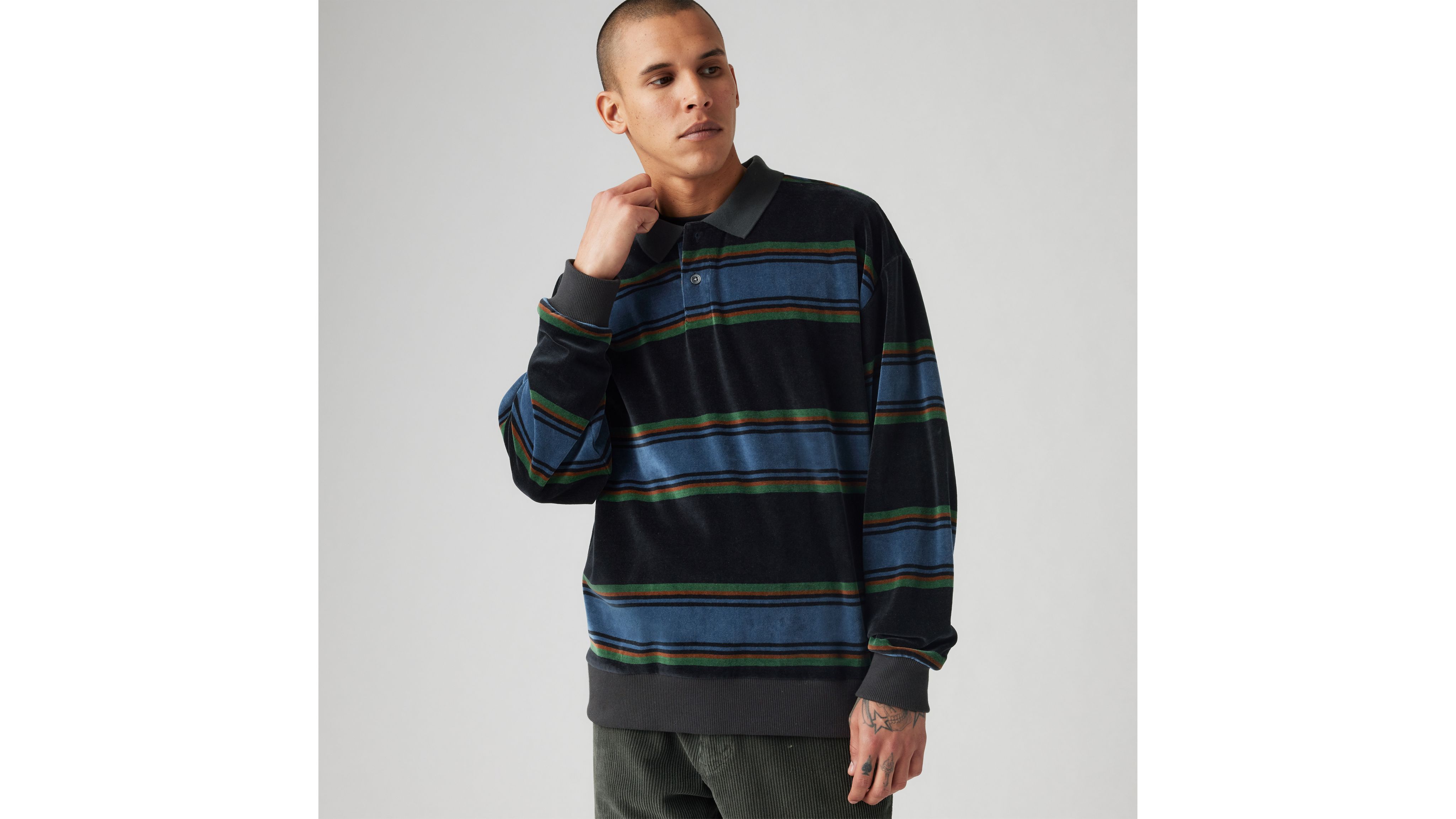 Velour Rugby Sweatshirt 1