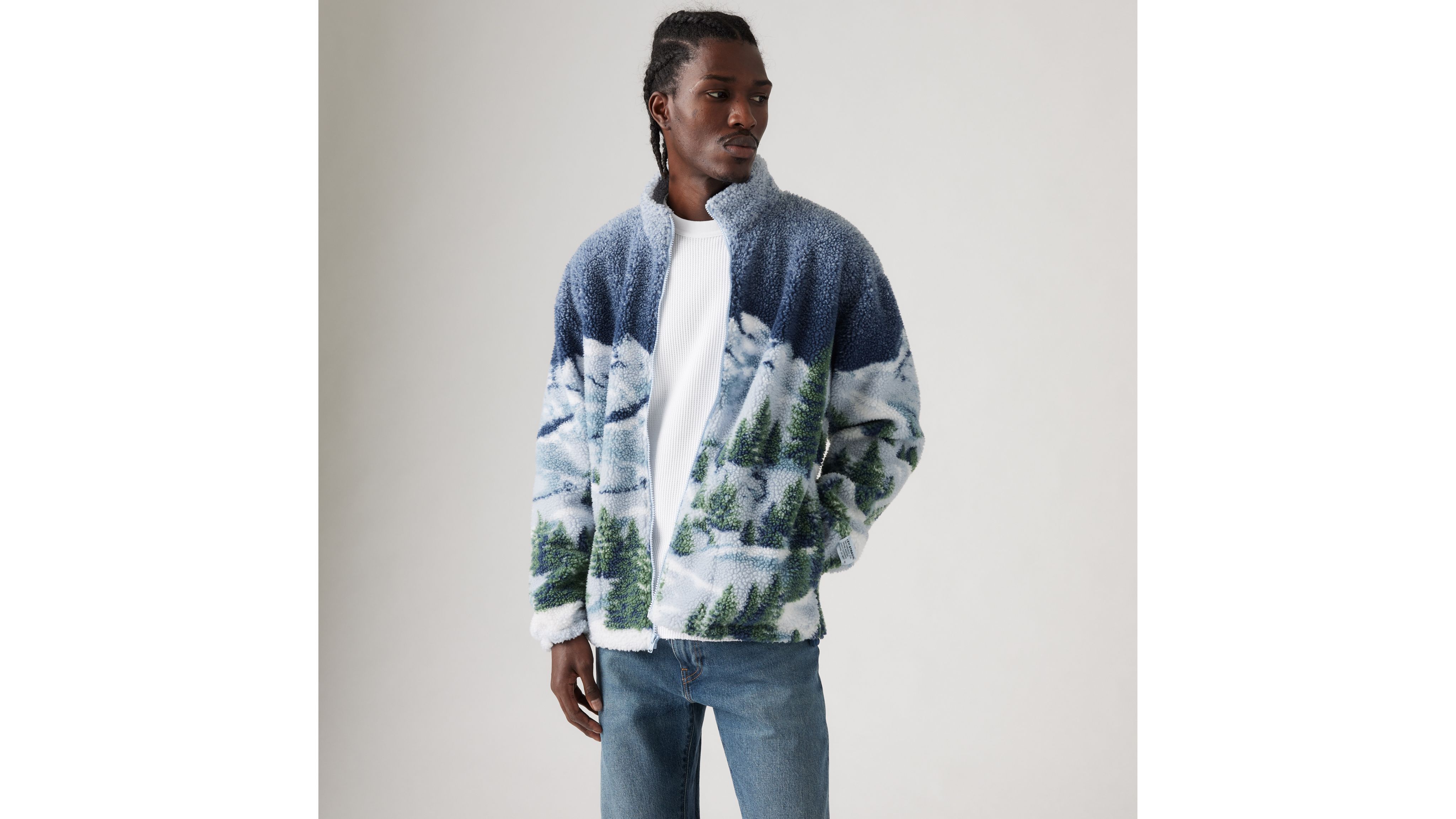 Suéter Jacquard de borreguito con cremallera completa 1