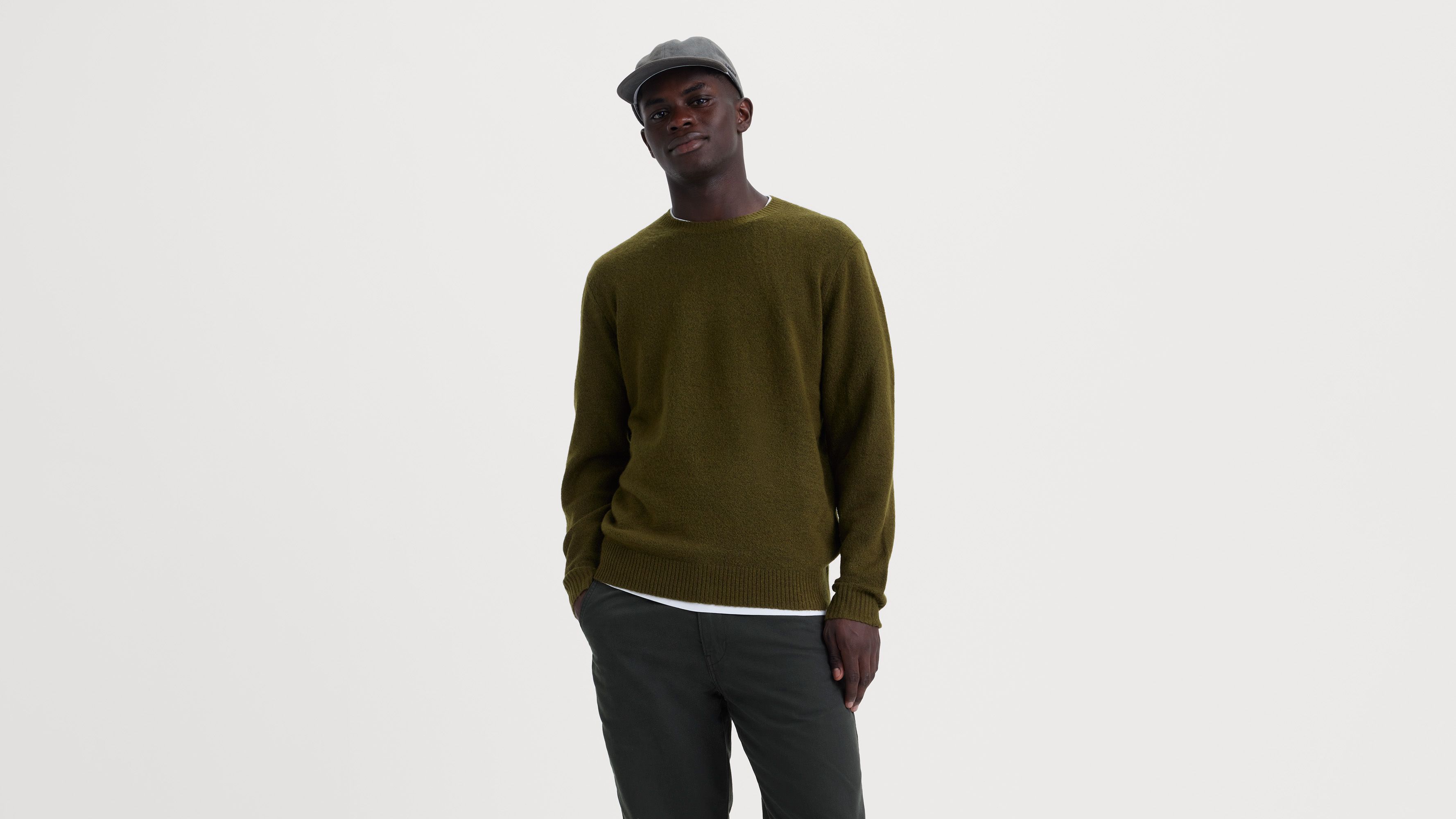 Olive green sweatshirt discount mens