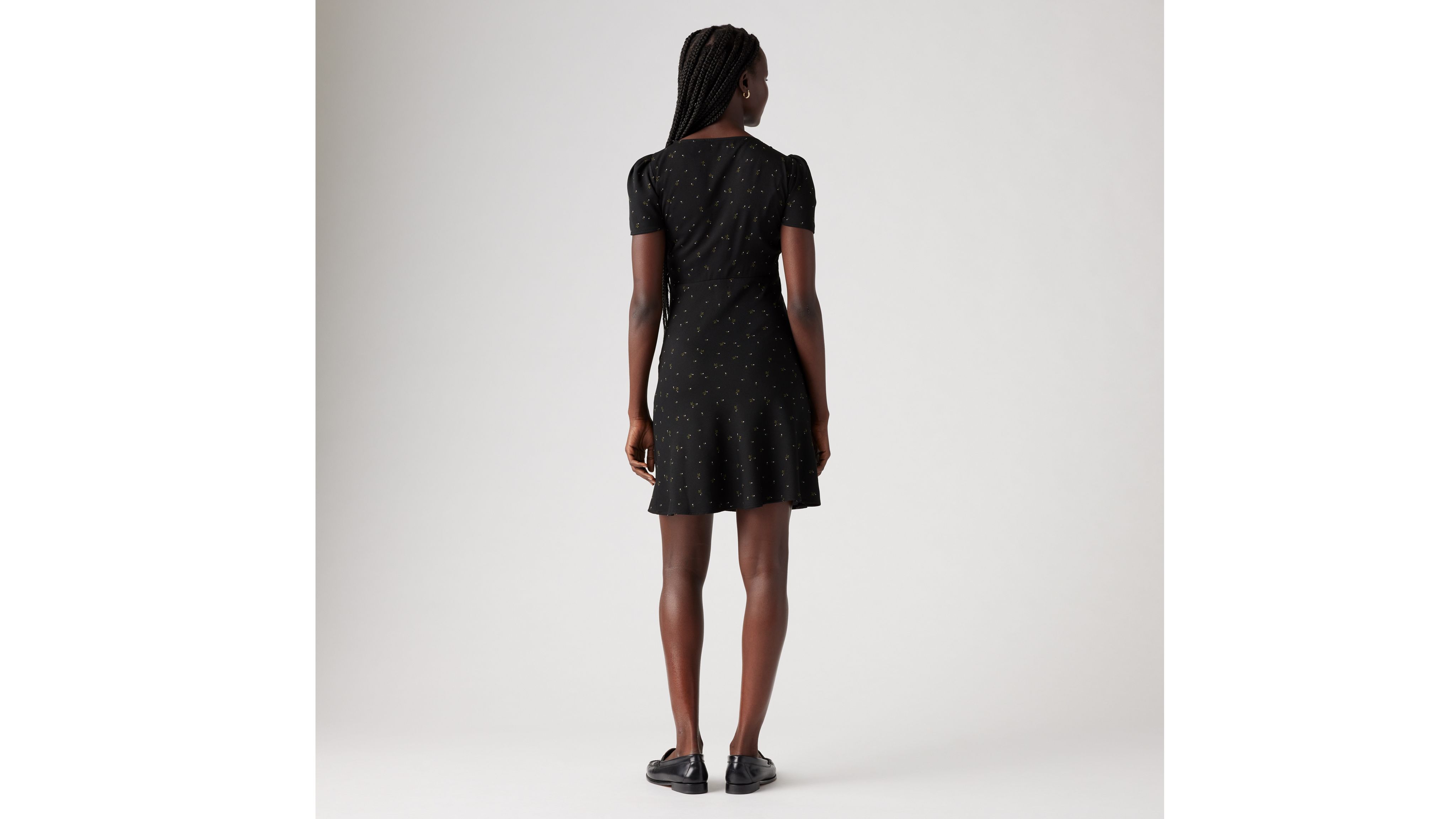Shop Levi's Delray Short Sleeve Mini Dress In Virgo Ditsy Caviar