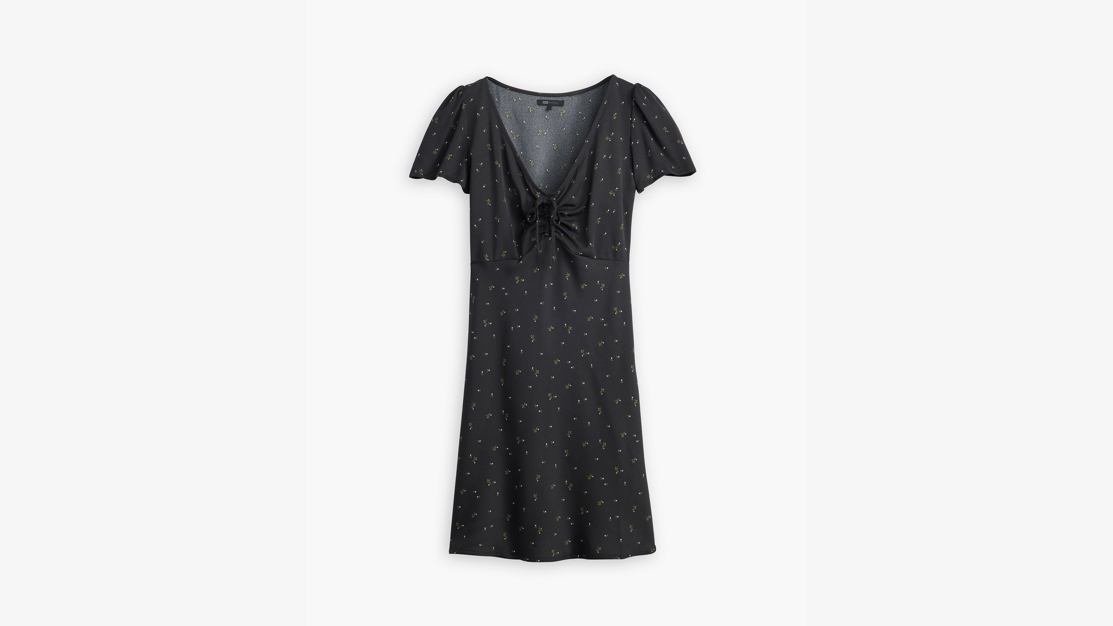Shop Levi's Delray Short Sleeve Mini Dress In Virgo Ditsy Caviar