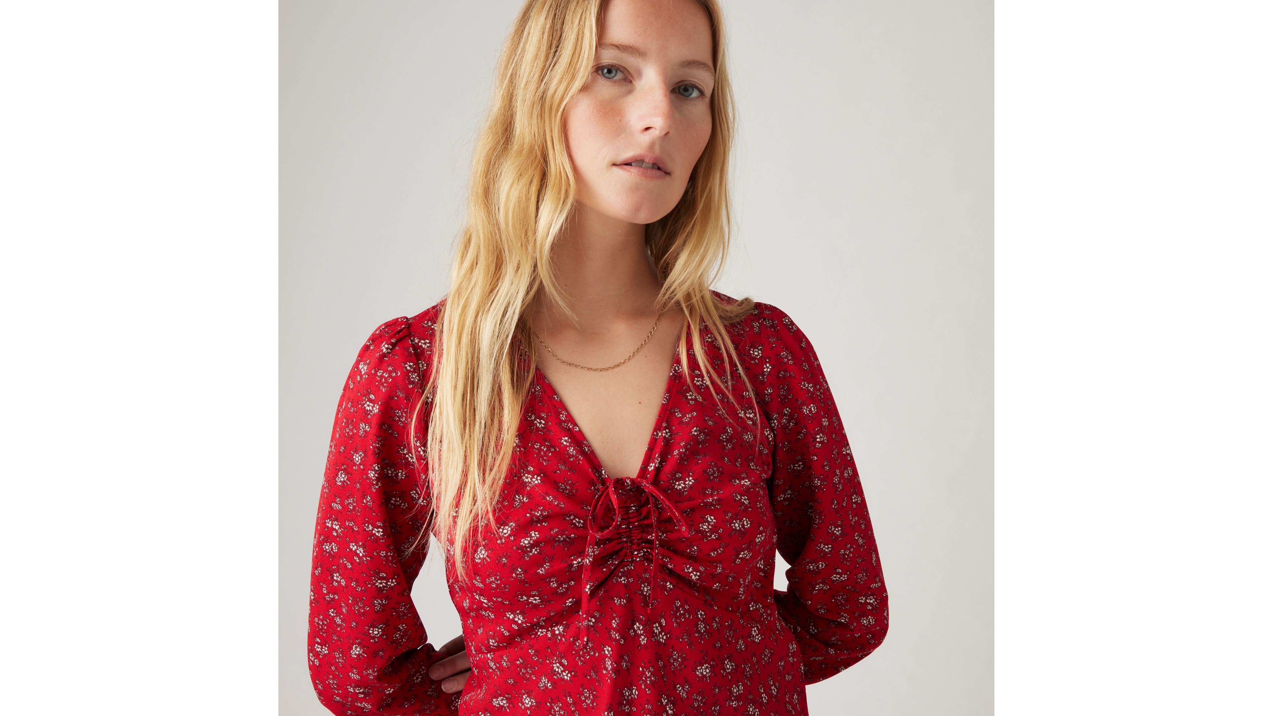 Levi's Delray Long Sleeve Mini Dress In Queen B Floral Jester