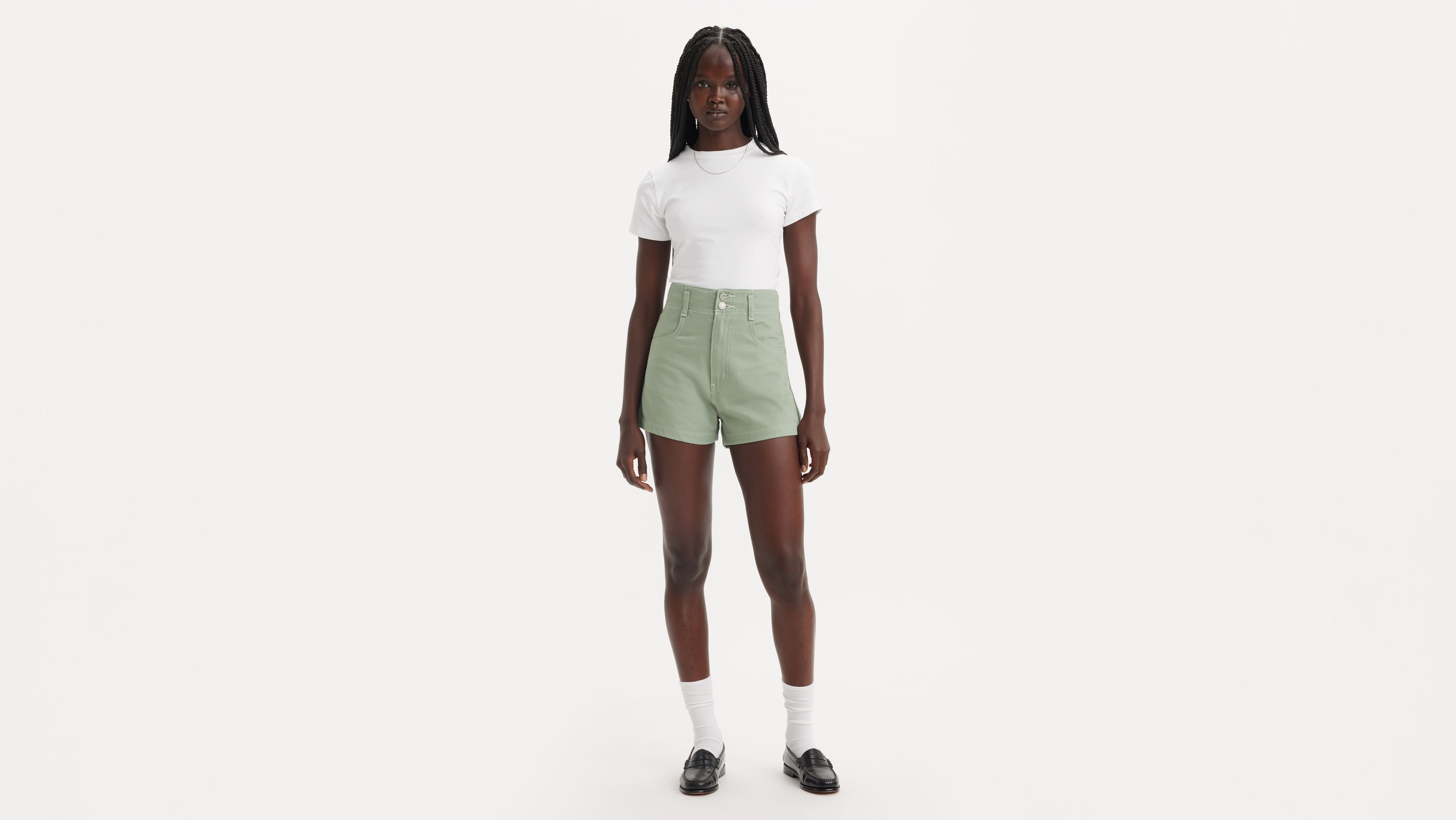 High-rise Mom Shorts - Green | Levi's® XK