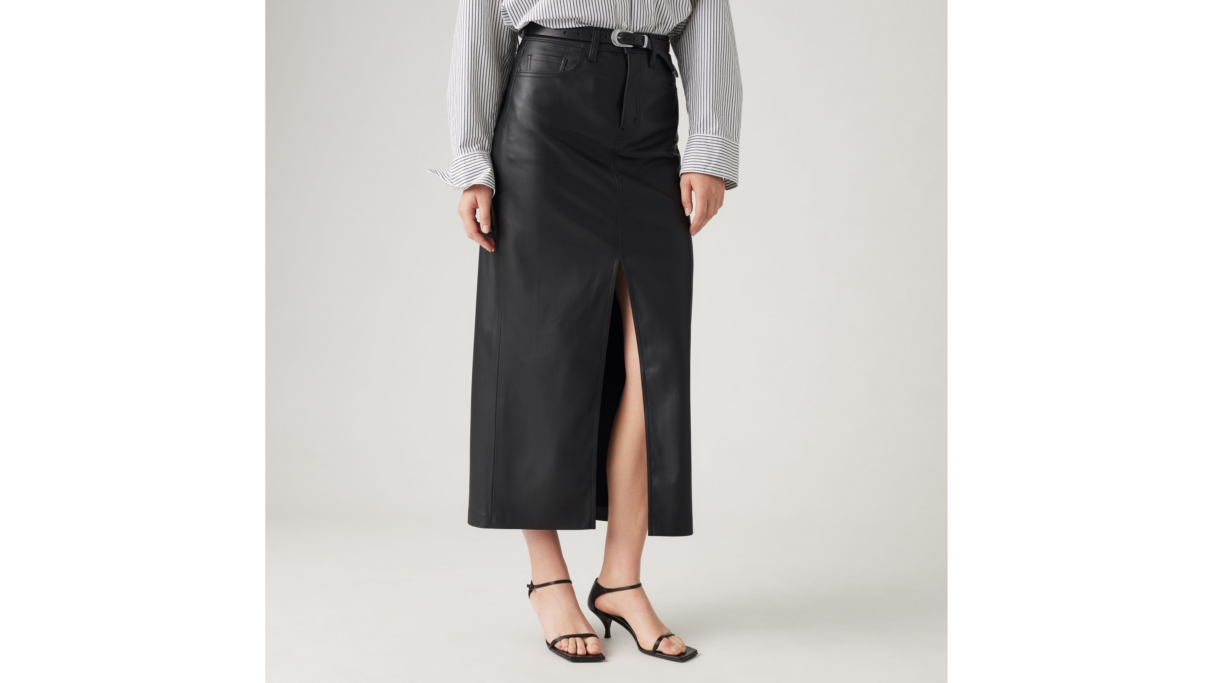 Levi's Ankle Column Skirt In Leather Night